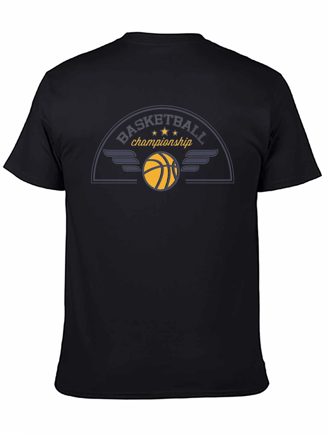 Basketball Championship Black Graphic Tee