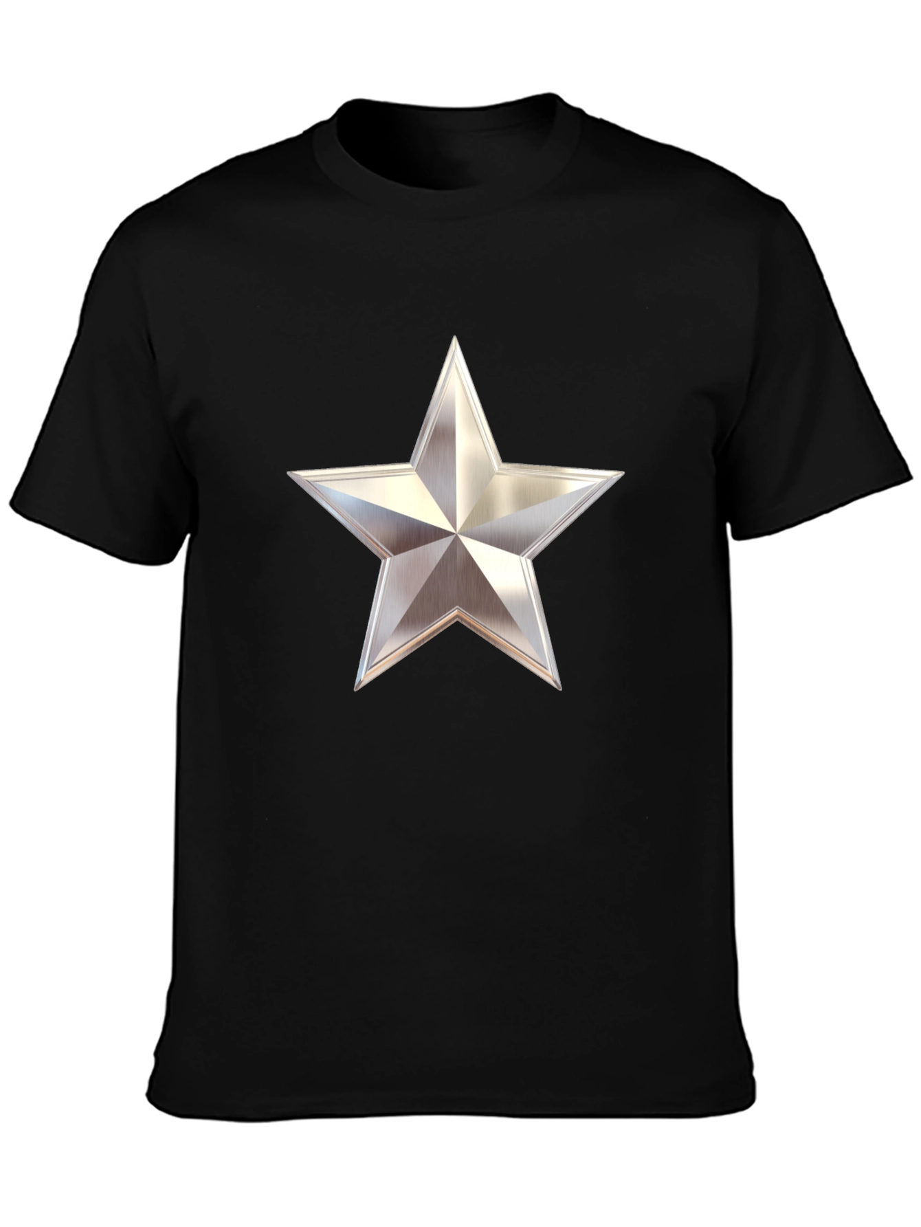 Bold Star Graphic Tee - Mens Black Cotton T-Shirt