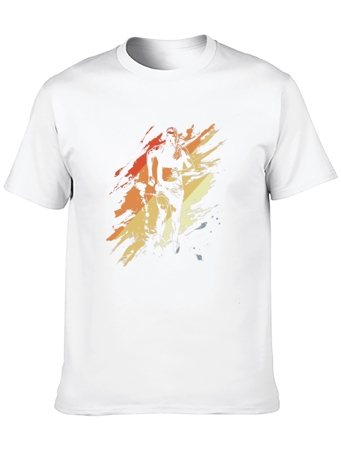 Retro Runner Graphic Tee - Black Cotton Blend