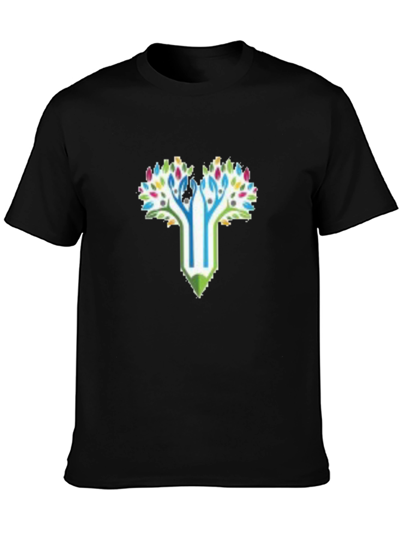 Creative Tree Pencil T-Shirt - Black