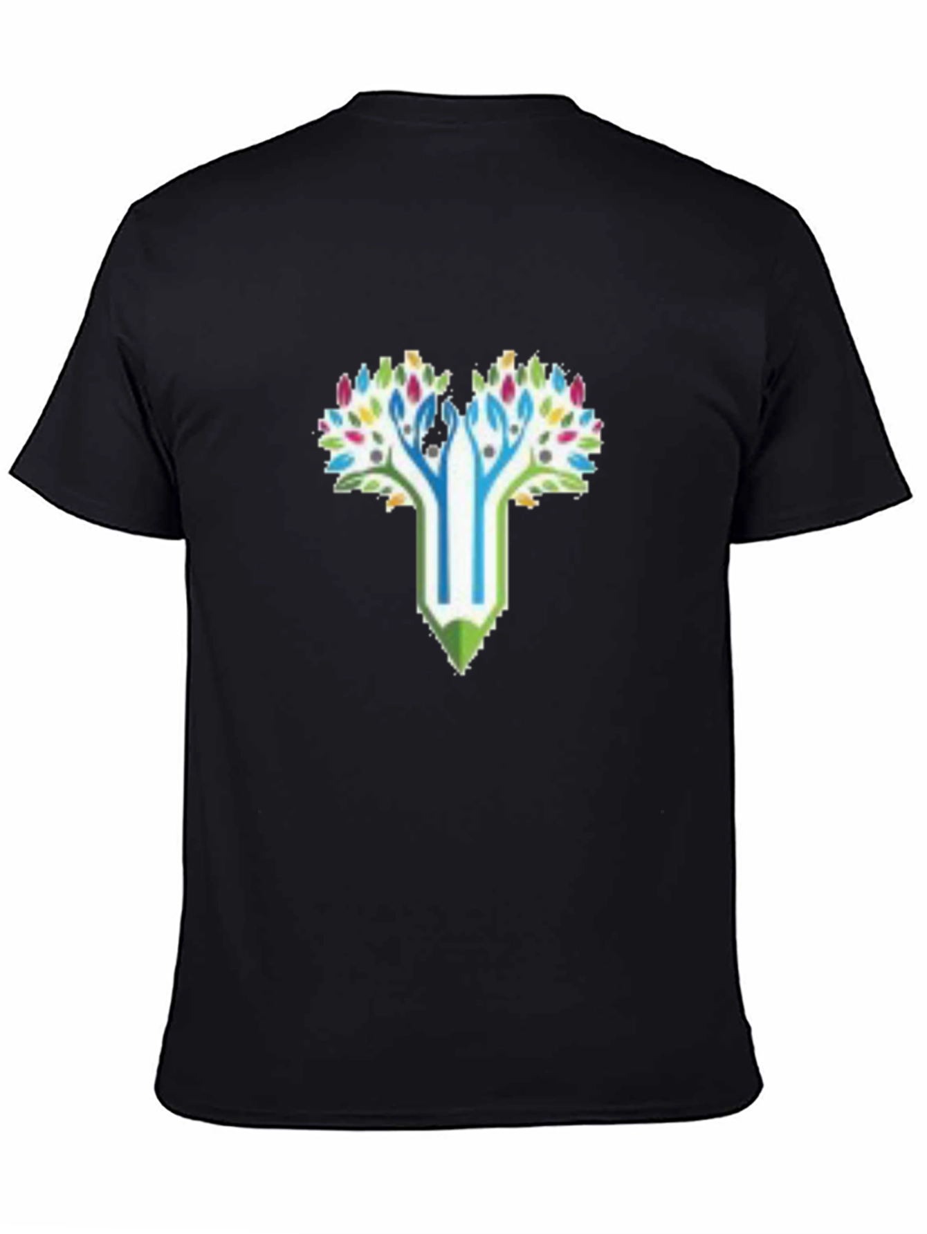 Creative Tree Pencil T-Shirt - Black
