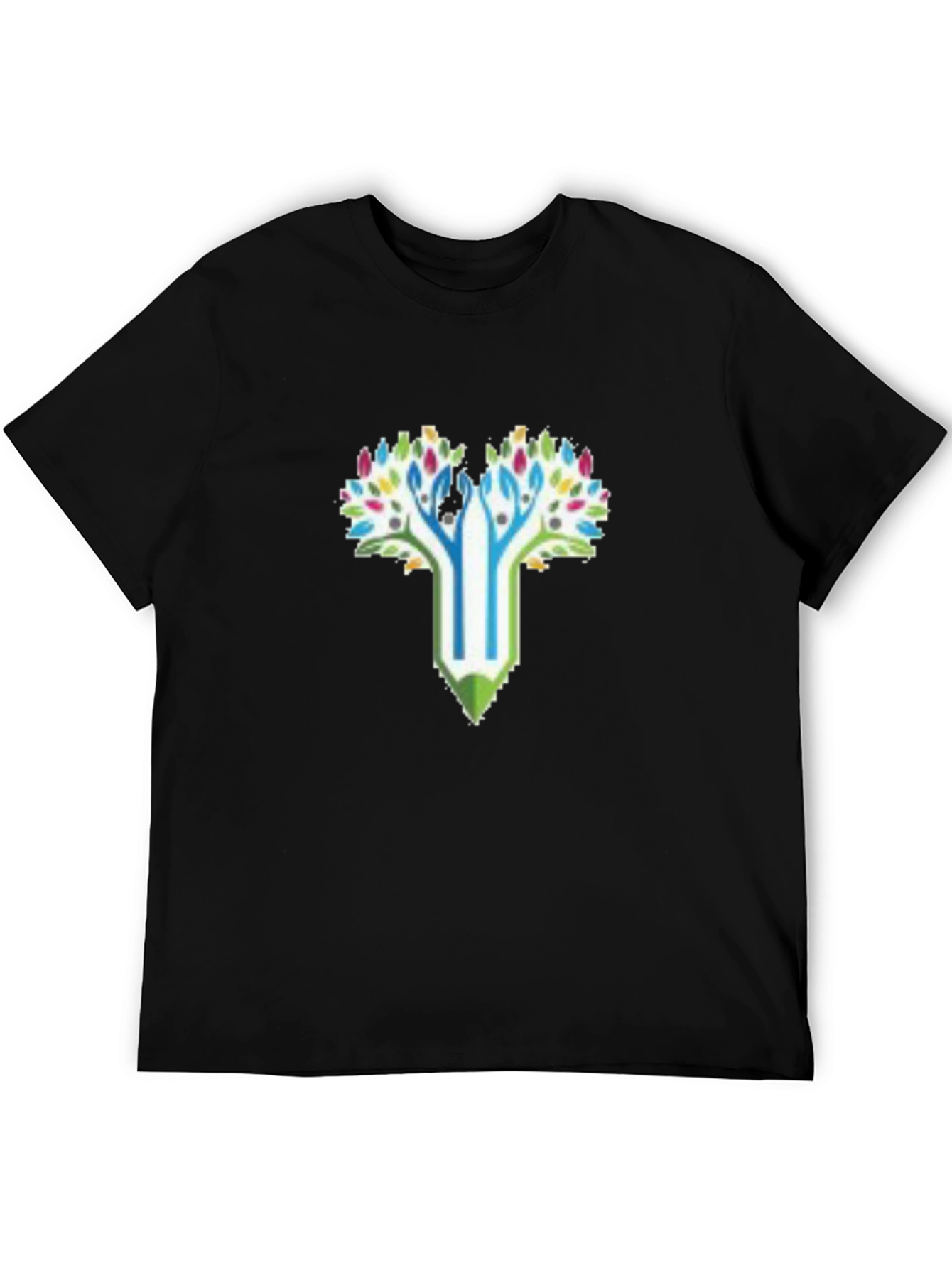 Creative Tree Pencil T-Shirt - Black