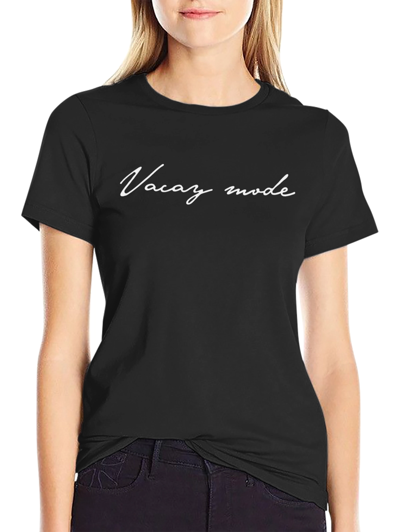 Vacay Mode Black T-Shirt - Stylish Holiday Vibes