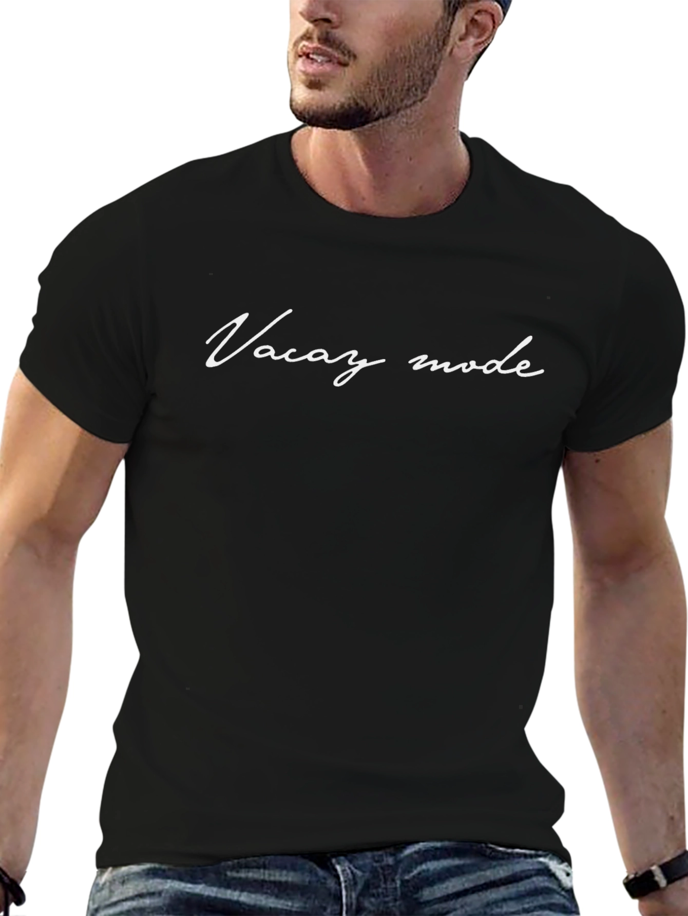 Vacay Mode Black T-Shirt - Stylish Holiday Vibes