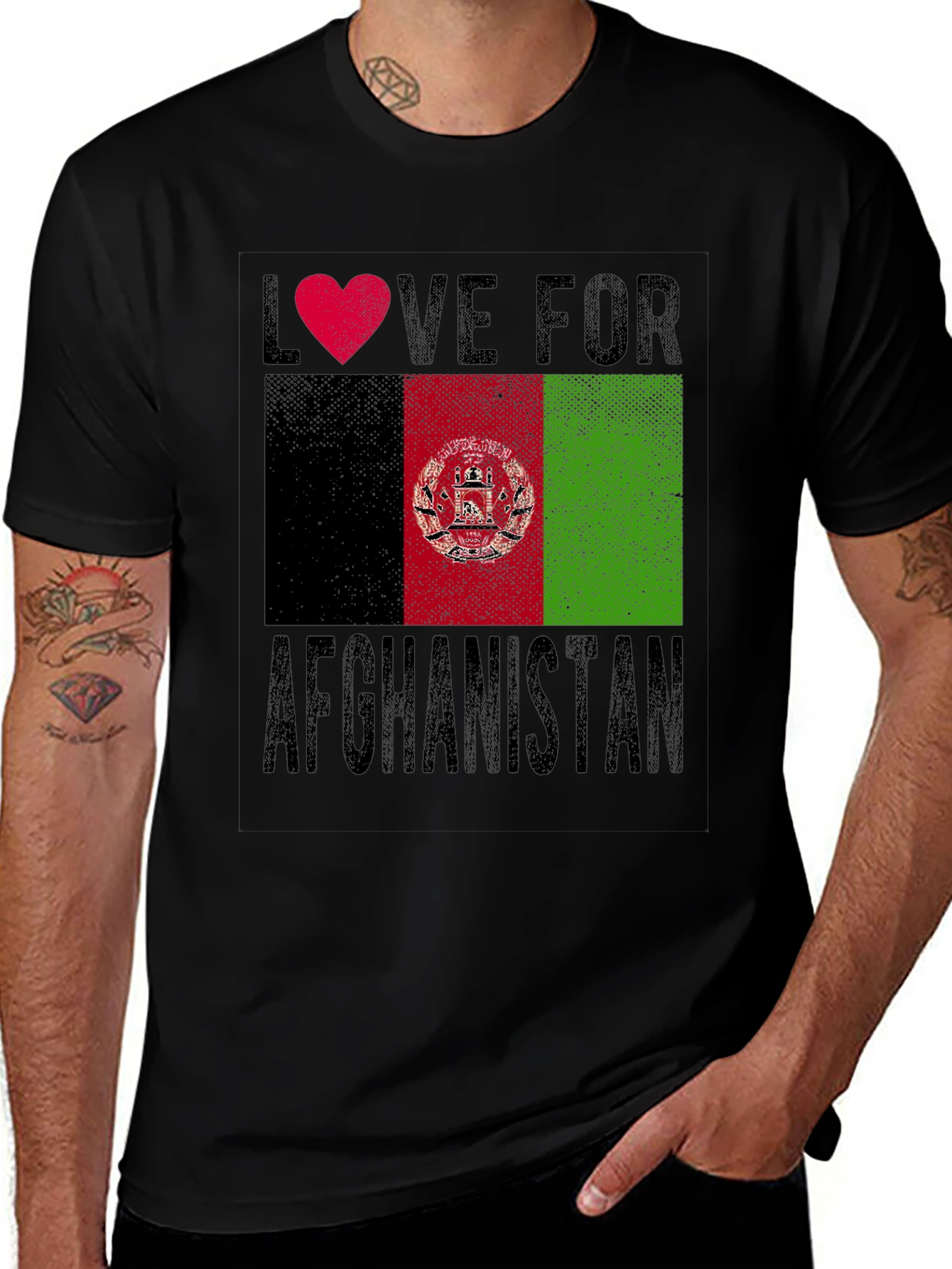 Love Afghanistan T-Shirt - Flag Graphic Tee