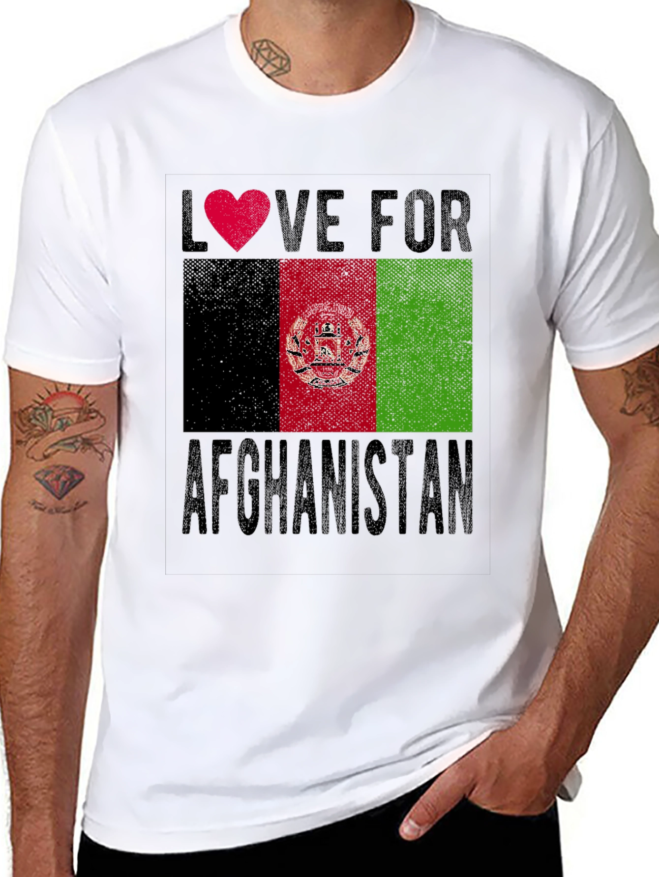 Love Afghanistan T-Shirt - Flag Graphic Tee