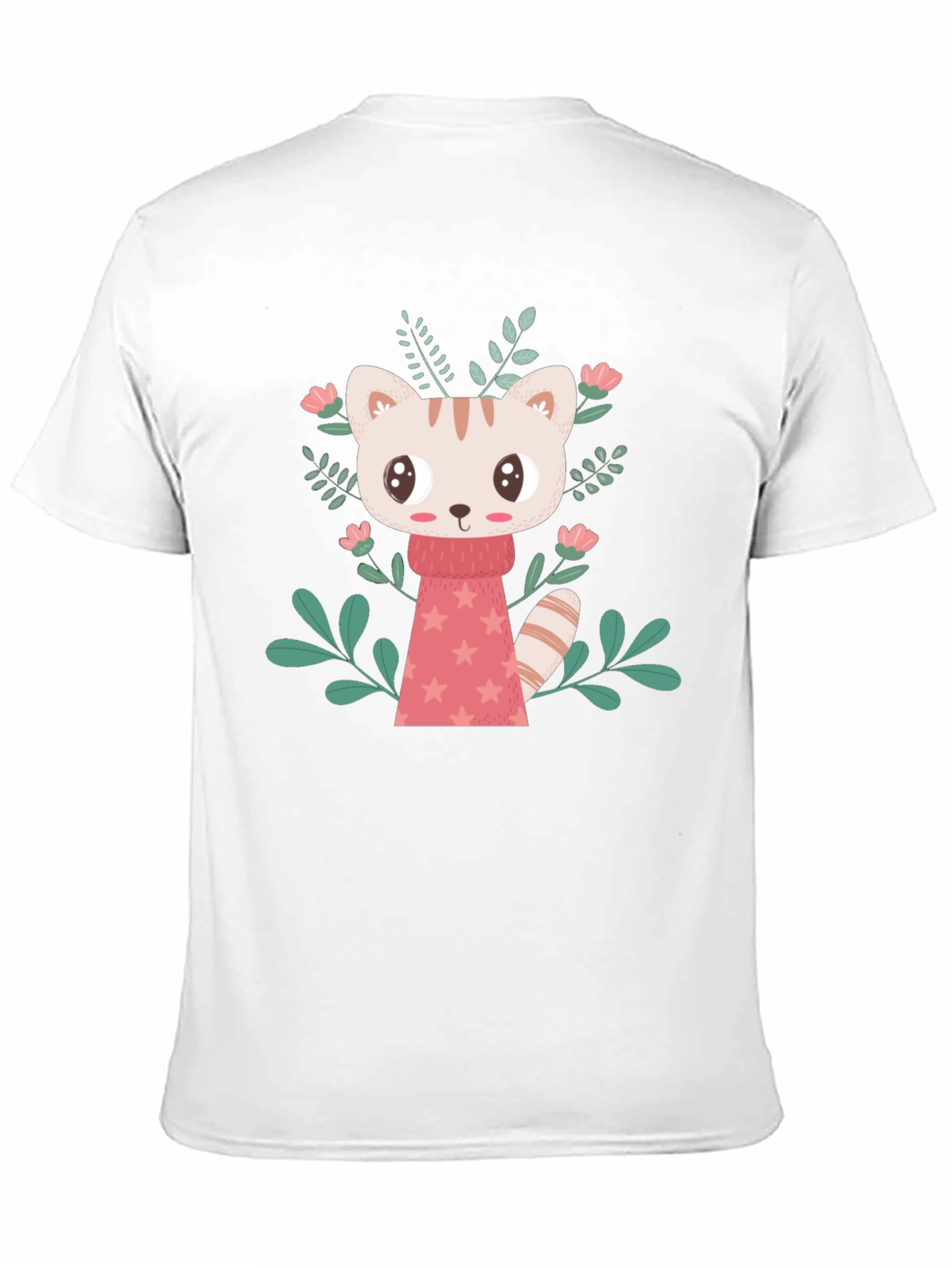 Cute Cartoon Cat T-Shirt - Black