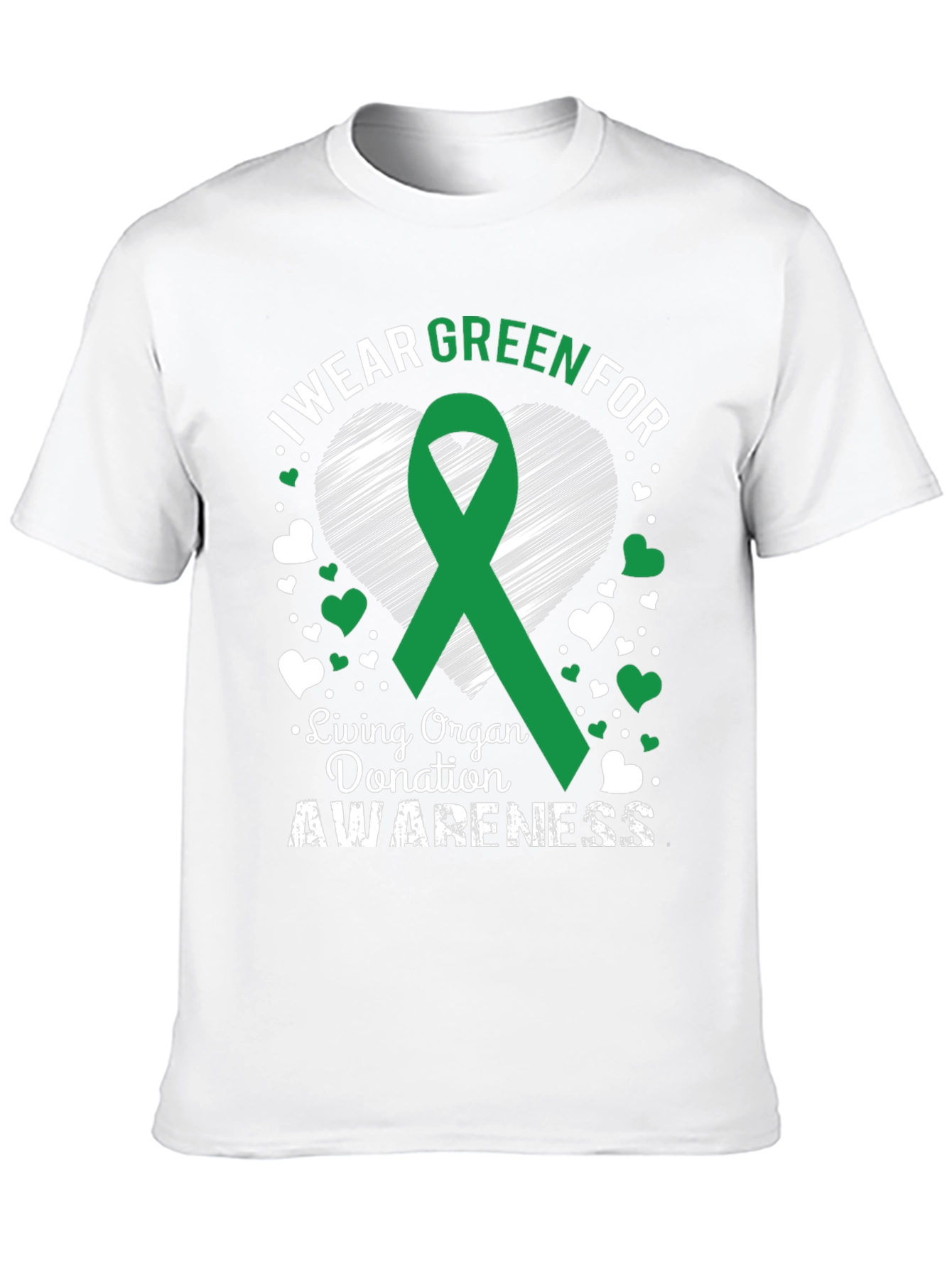 Green Ribbon Organ Donation Awareness T-Shirt