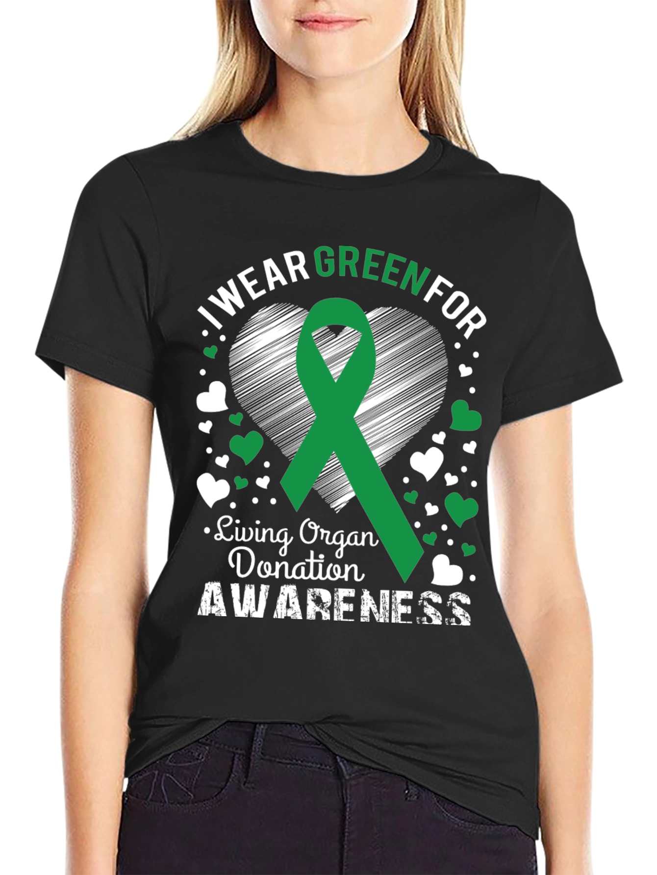 Green Ribbon Organ Donation Awareness T-Shirt