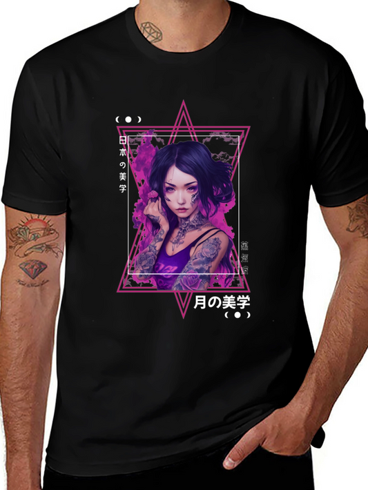Edgy T-Shirt with Japanese Graphic Design