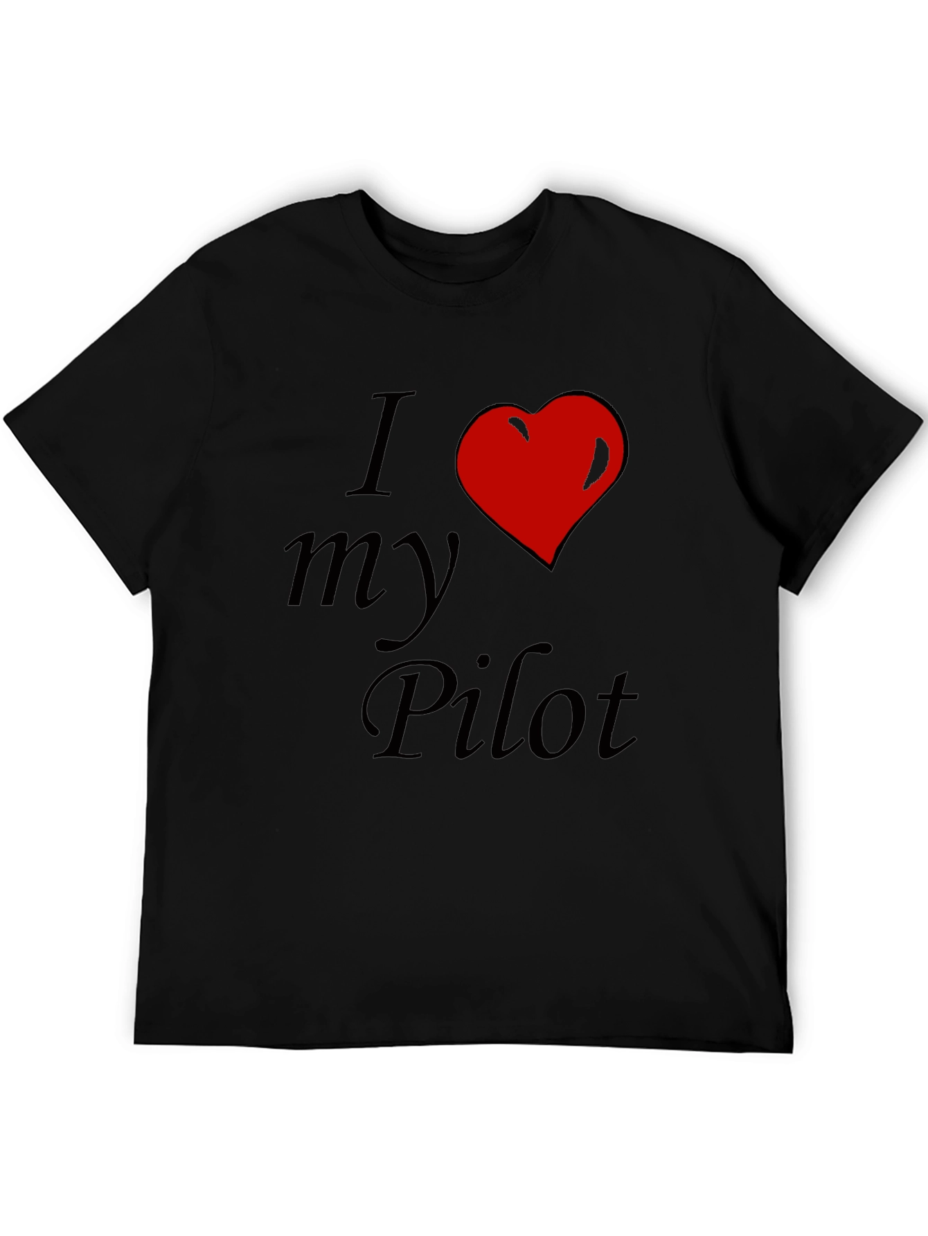 I Love My Pilot T-Shirt - Red Heart Design