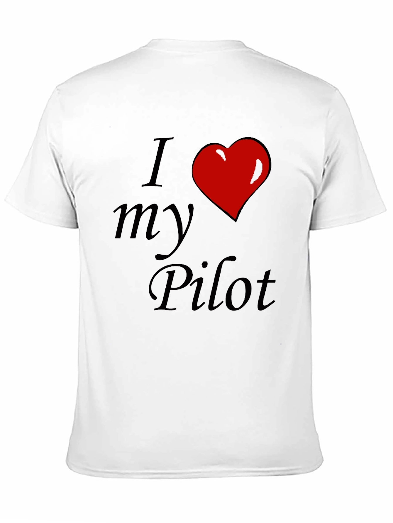 I Love My Pilot T-Shirt - Red Heart Design