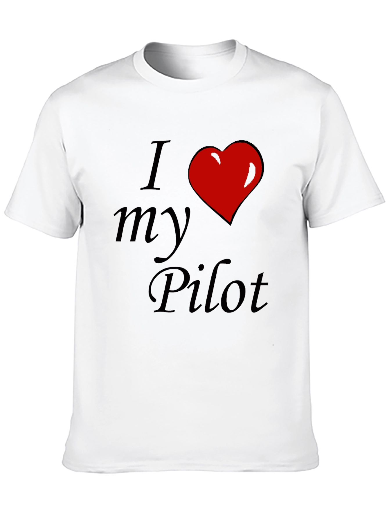 I Love My Pilot T-Shirt - Red Heart Design