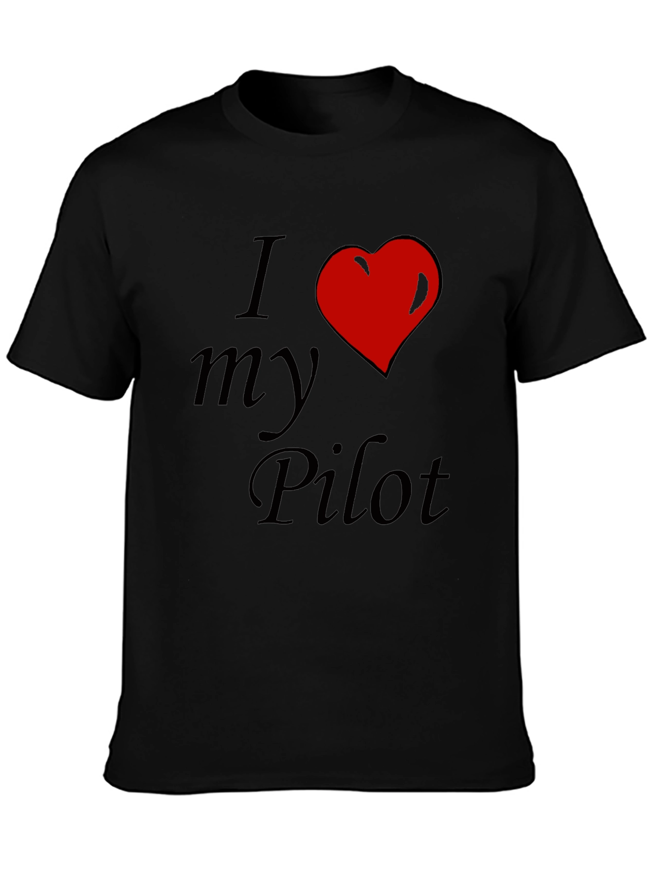 I Love My Pilot T-Shirt - Red Heart Design