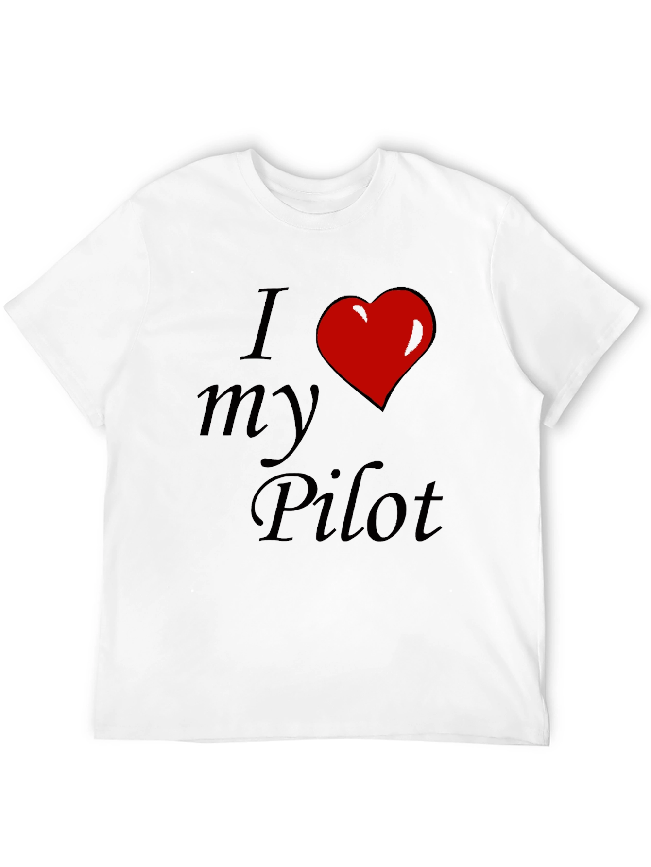 I Love My Pilot T-Shirt - Red Heart Design