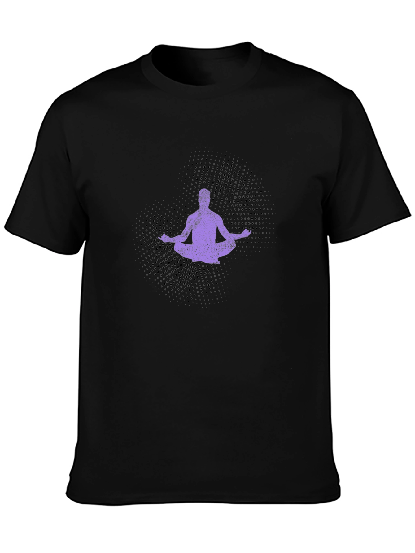 Yoga Meditation Graphic Tee - Black Cotton Comfort