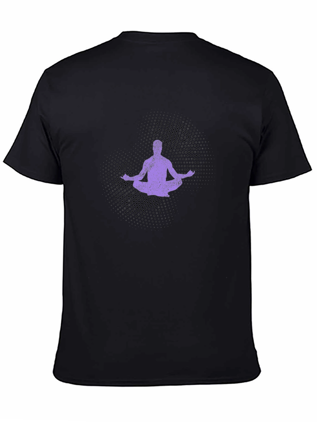 Yoga Meditation Graphic Tee - Black Cotton Comfort