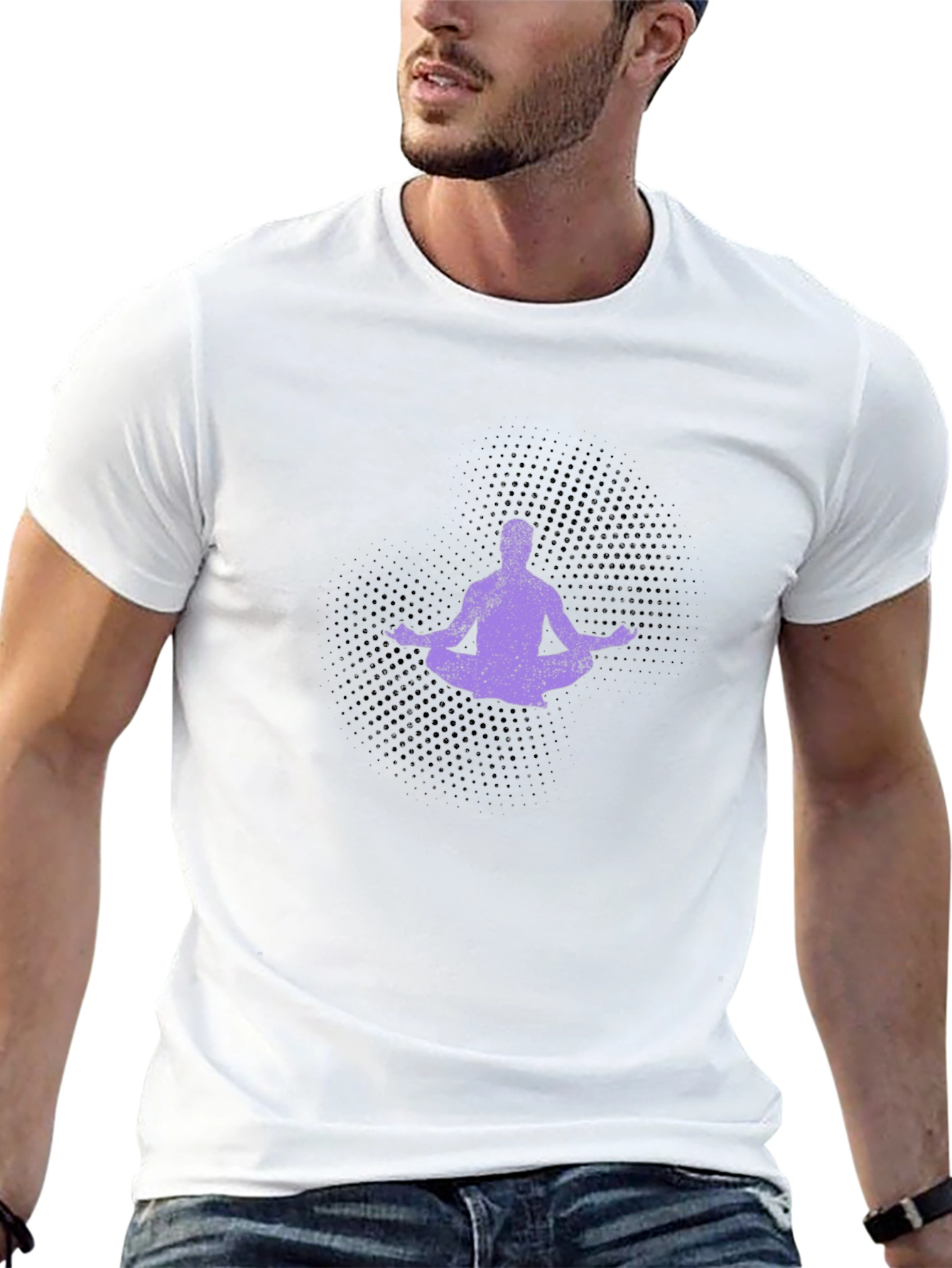 Yoga Meditation Graphic Tee - Black Cotton Comfort