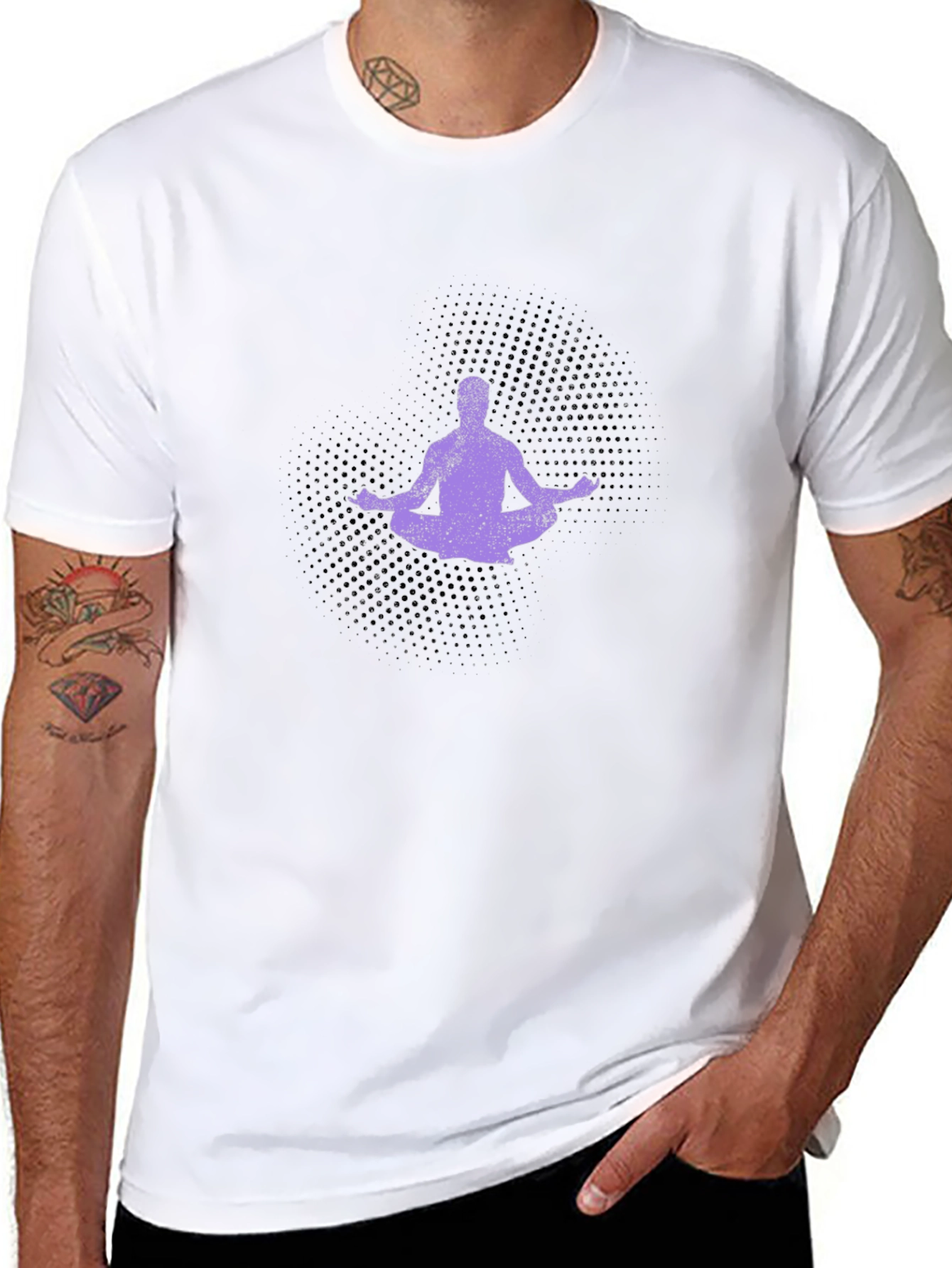 Yoga Meditation Graphic Tee - Black Cotton Comfort