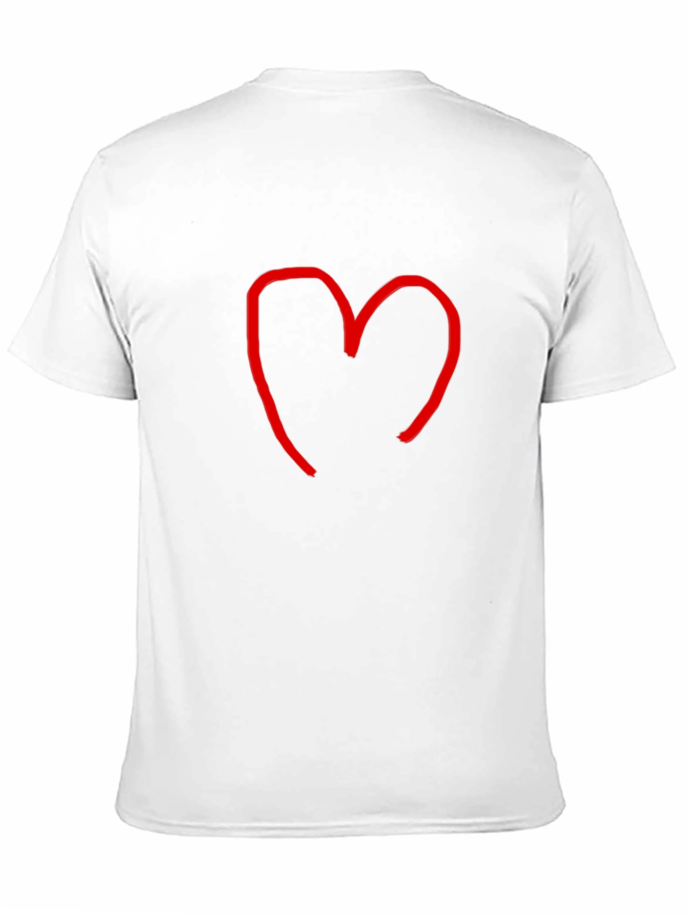 Heart Sketch Tee - Casual Black Cotton T-Shirt