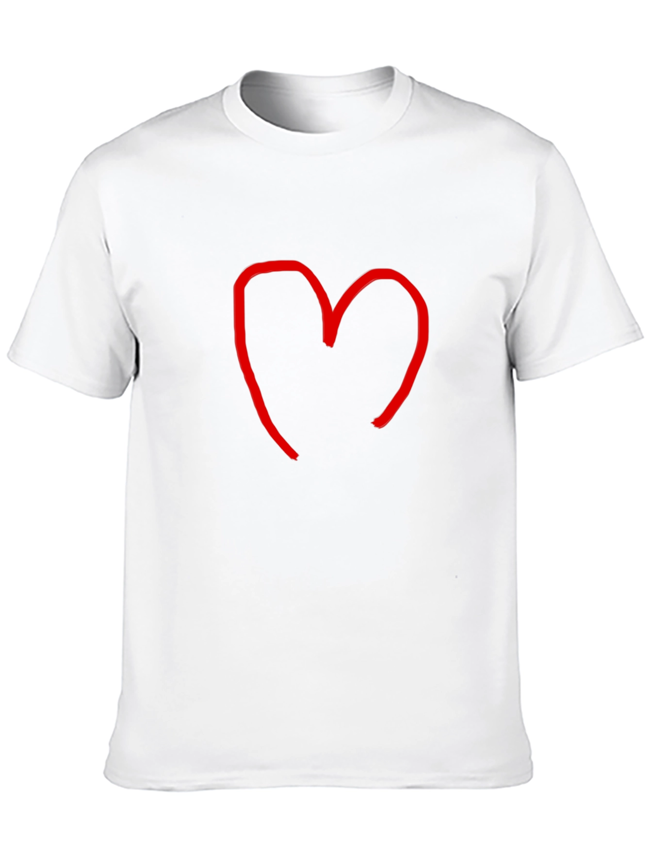 Heart Sketch Tee - Casual Black Cotton T-Shirt