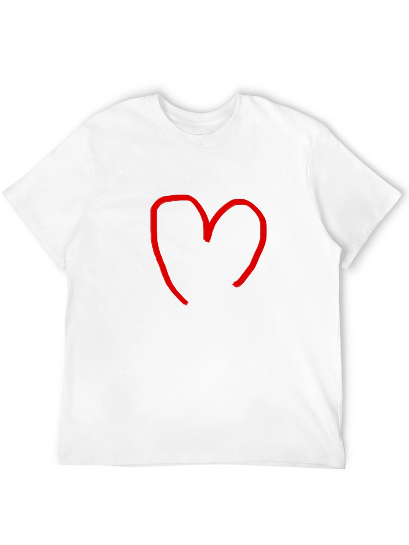 Heart Sketch Tee - Casual Black Cotton T-Shirt