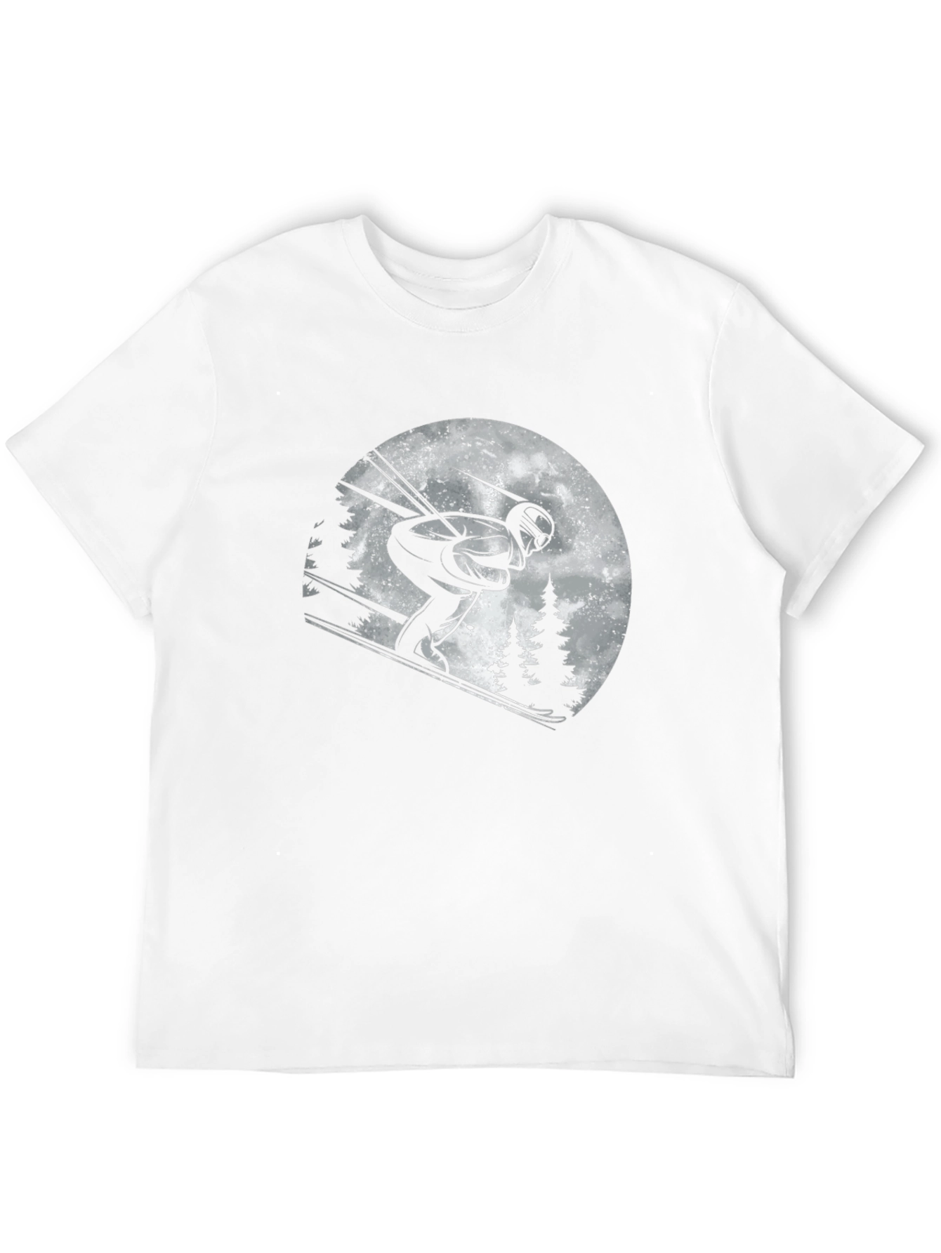 Skiing Graphic T-Shirt - Black Cotton Tee