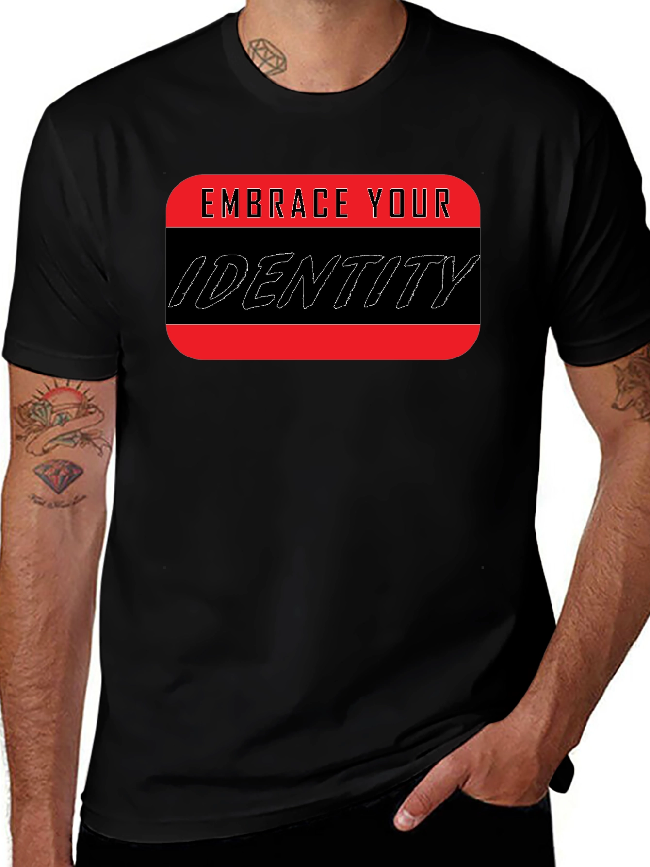 Embrace Your Identity Graphic Tee - Black