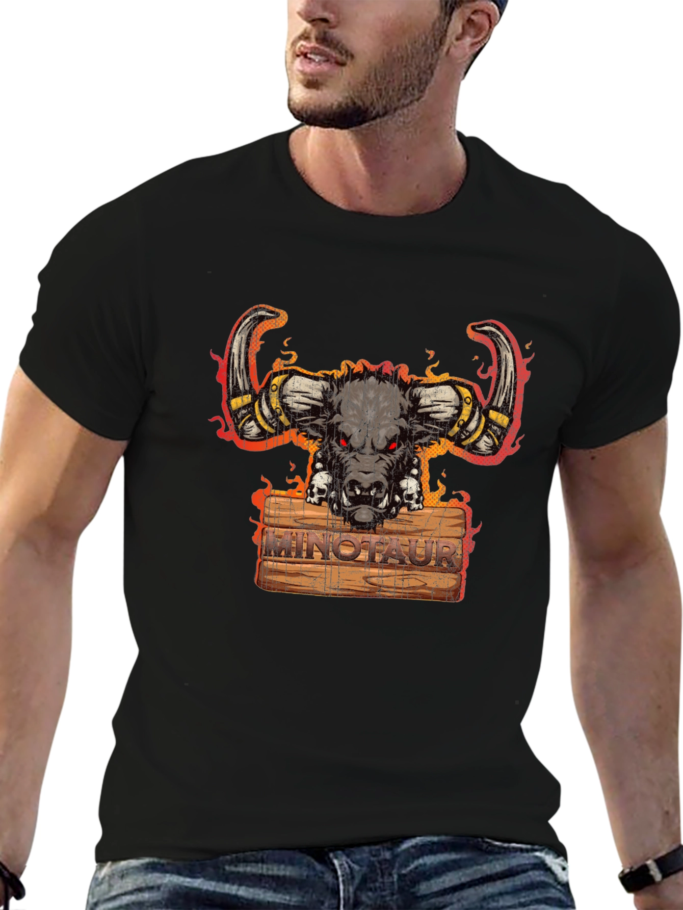 Minotaur Graphic Tee - Fierce Mythical Creature Design