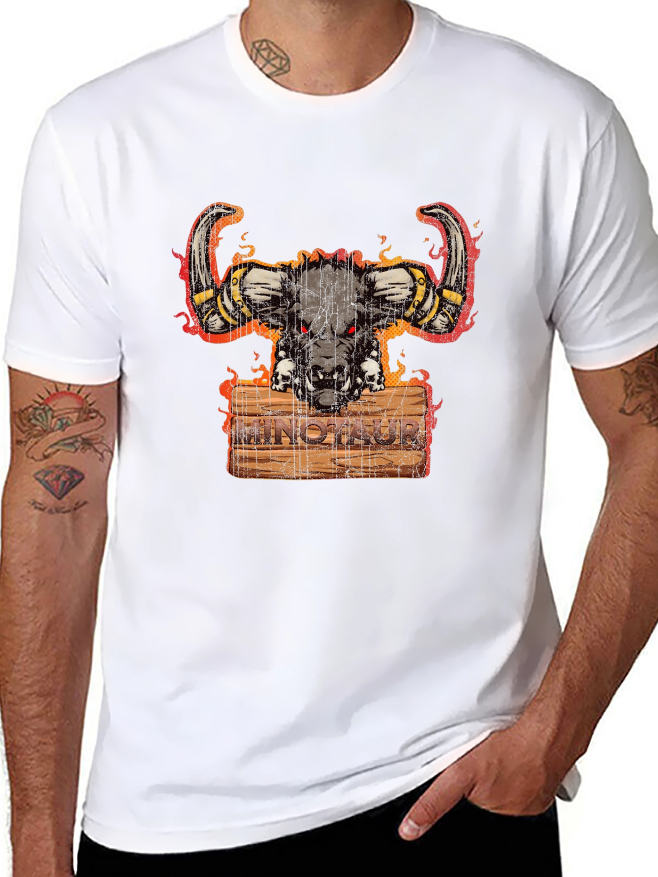 Minotaur Graphic Tee - Fierce Mythical Creature Design