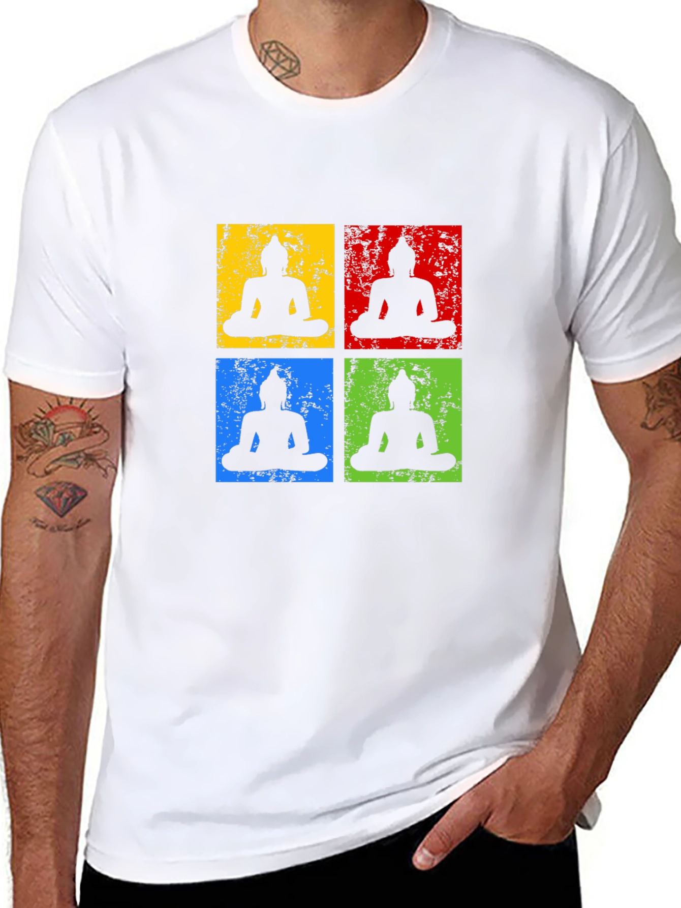 Buddha Pop Art T-Shirt - Zen Meditation Tee