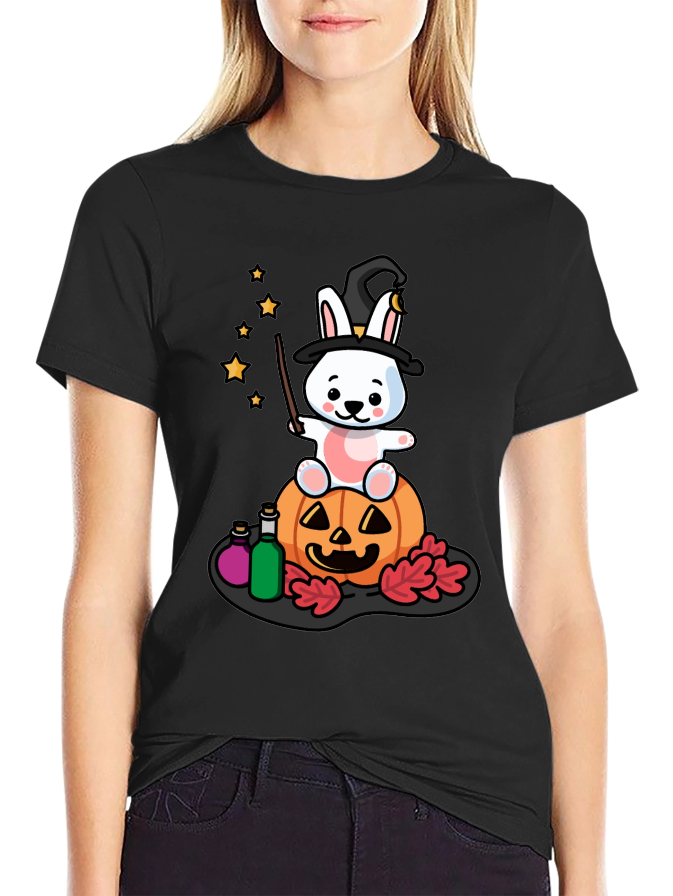 Halloween Bunny Witch T-Shirt