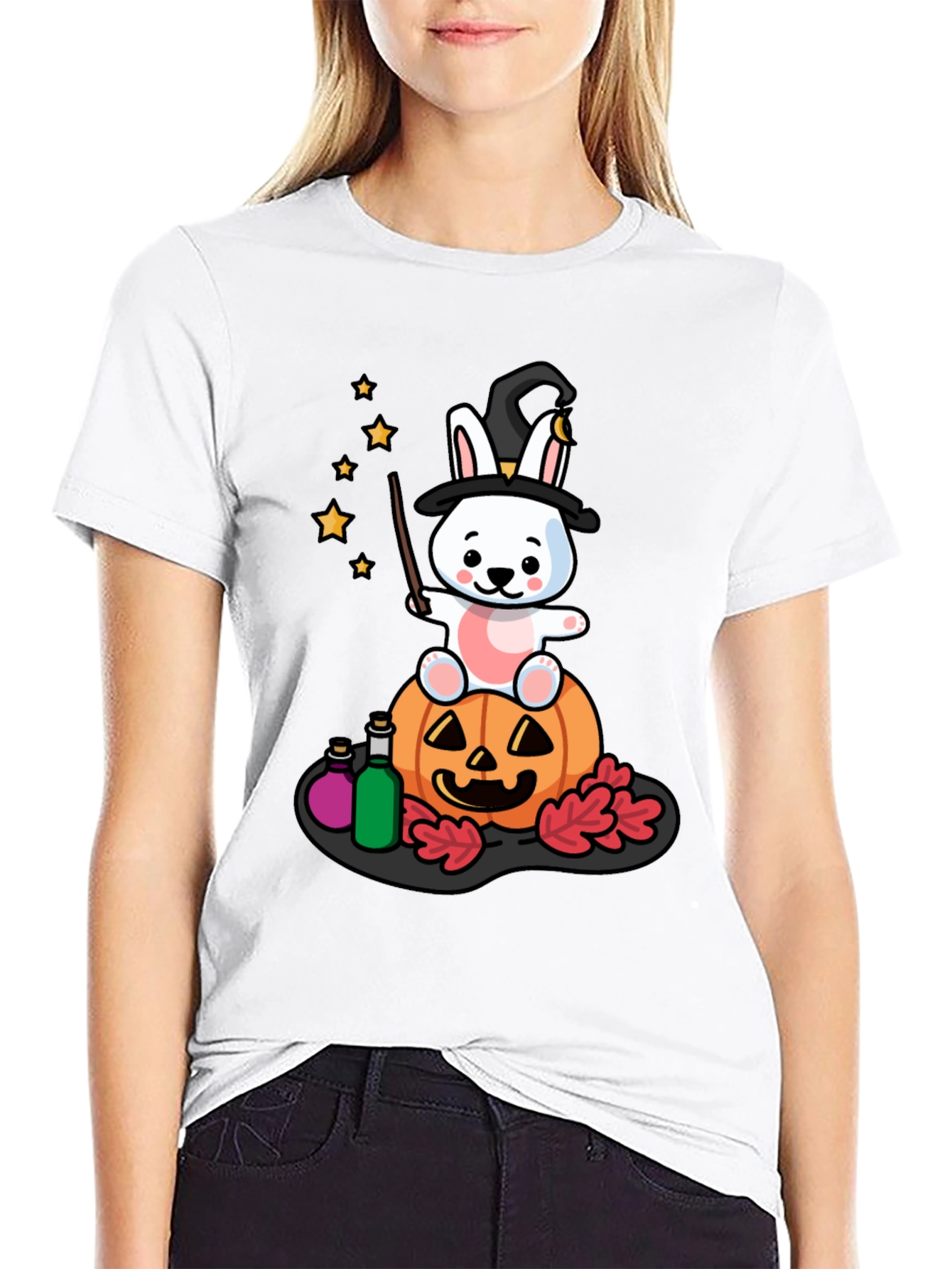 Halloween Bunny Witch T-Shirt