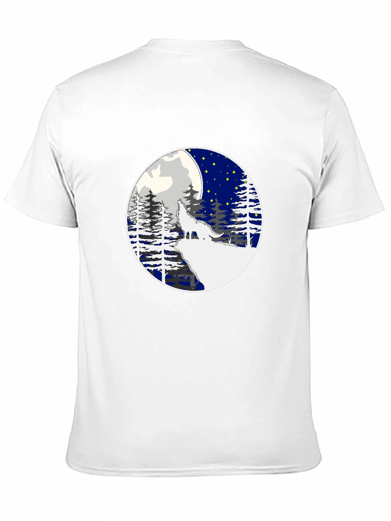 Wolf Howling Moon Graphic Tee - Stylish Black T-Shirt