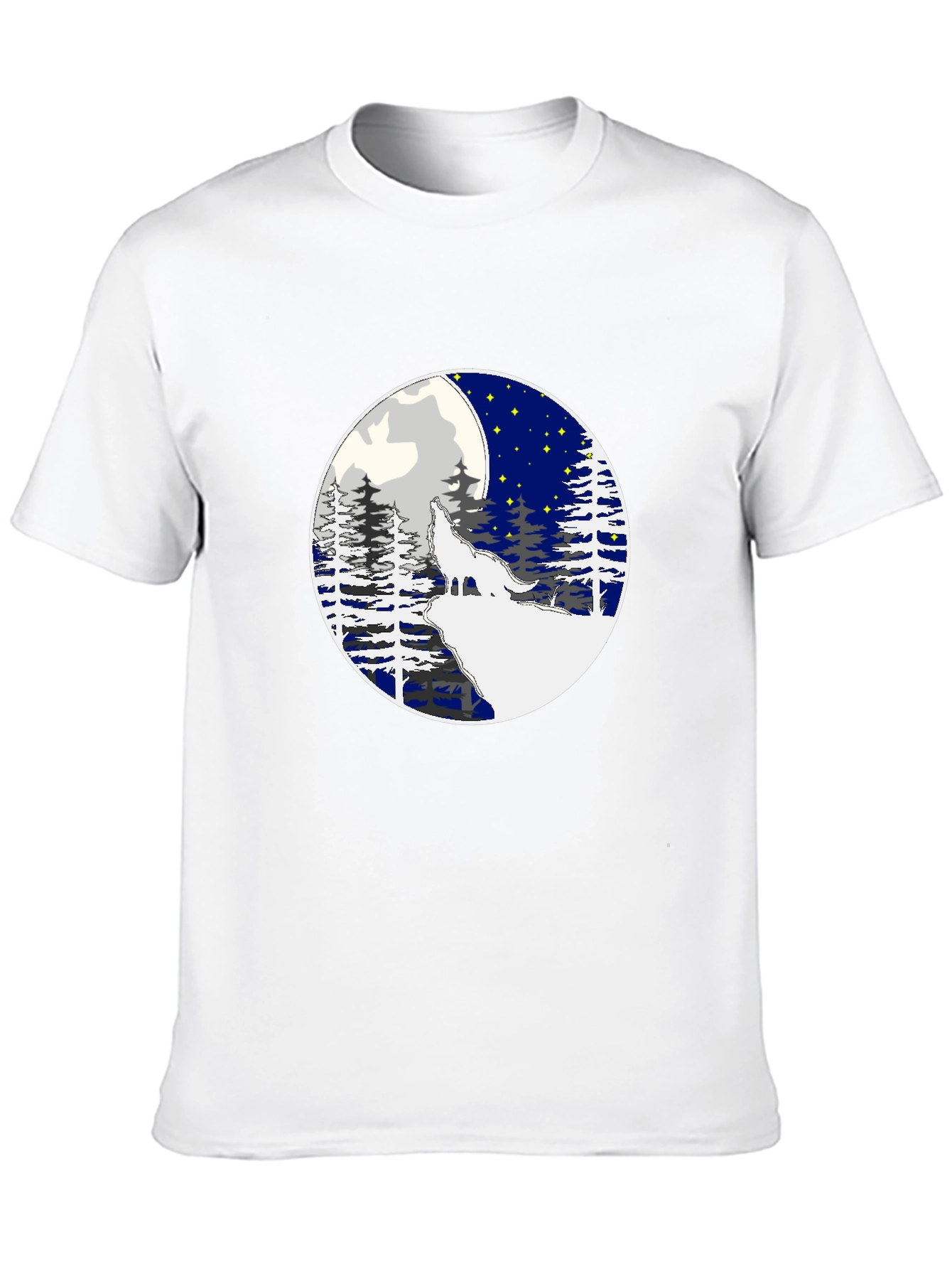 Wolf Howling Moon Graphic Tee - Stylish Black T-Shirt