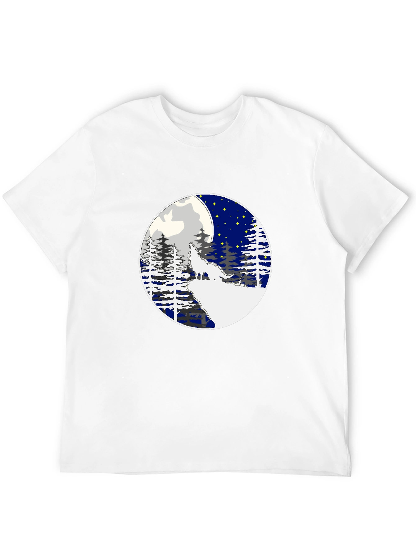 Wolf Howling Moon Graphic Tee - Stylish Black T-Shirt