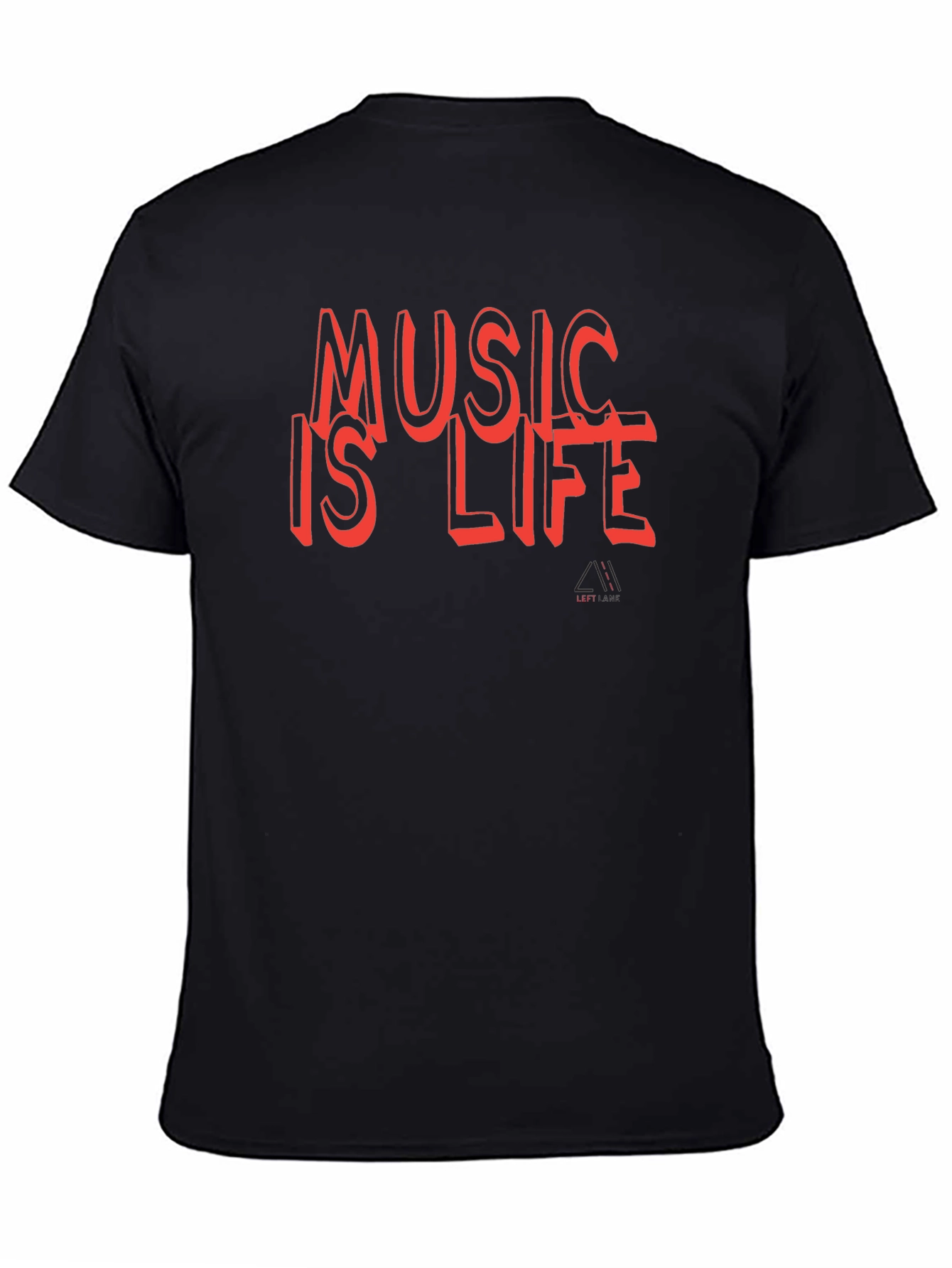 Music is Life Graphic Tee - Black Cotton T-Shirt