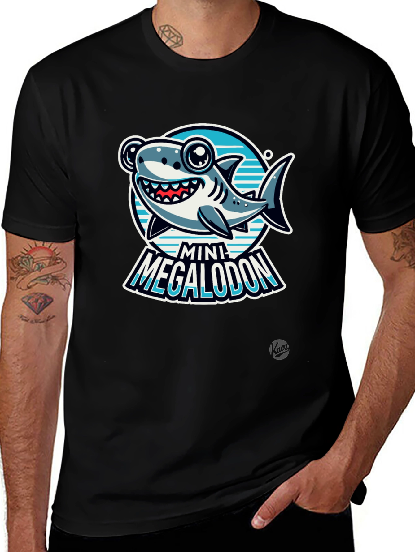 Mini Megalodon Graphic Black T-Shirt