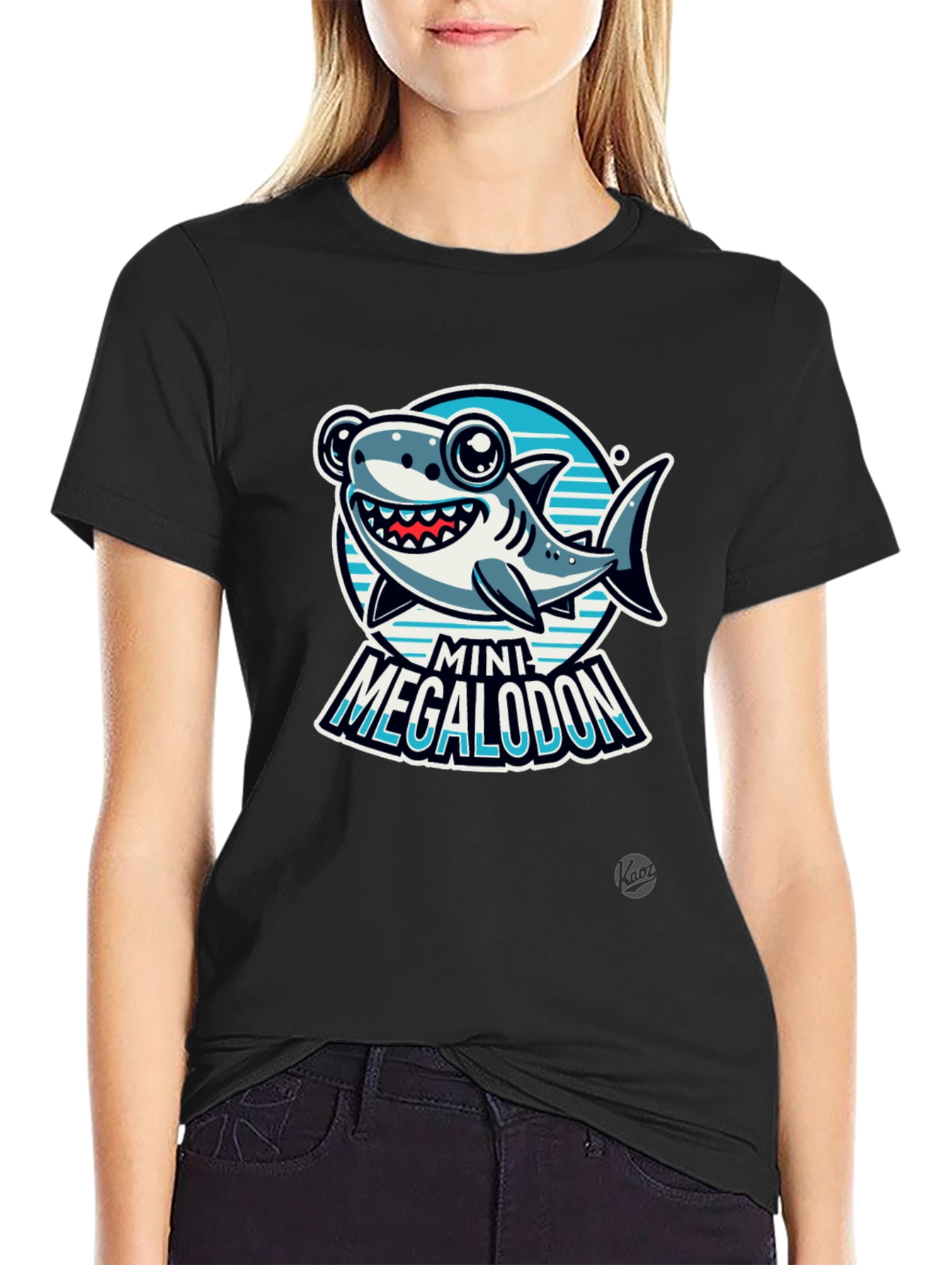 Mini Megalodon Graphic Black T-Shirt