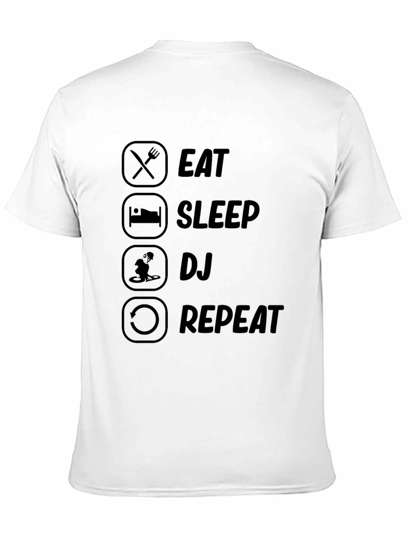 Eat Sleep DJ Repeat Black Graphic T-Shirt