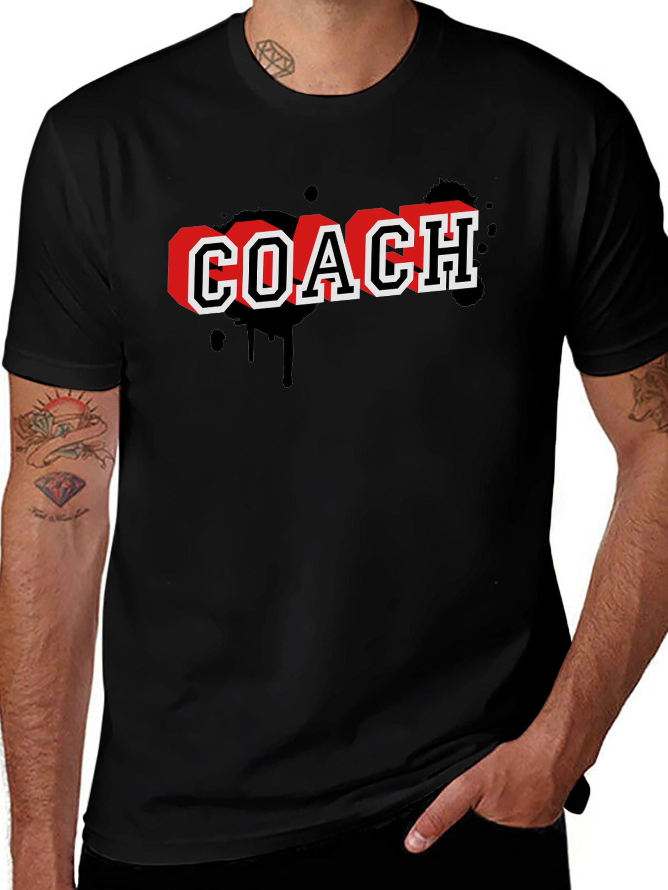 Coach Graphic T-Shirt - Black Cotton Tee