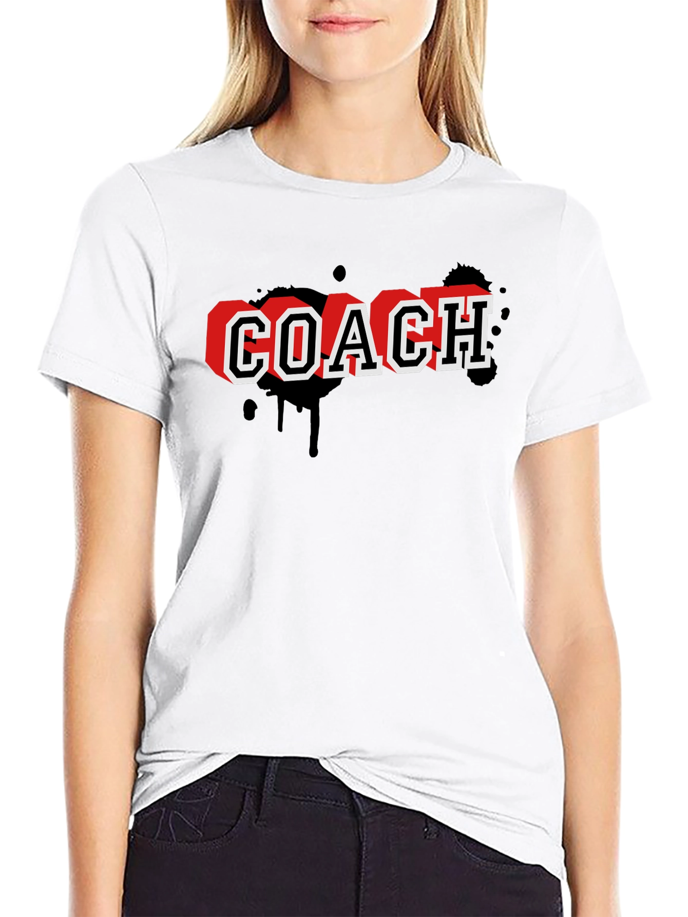 Coach Graphic T-Shirt - Black Cotton Tee