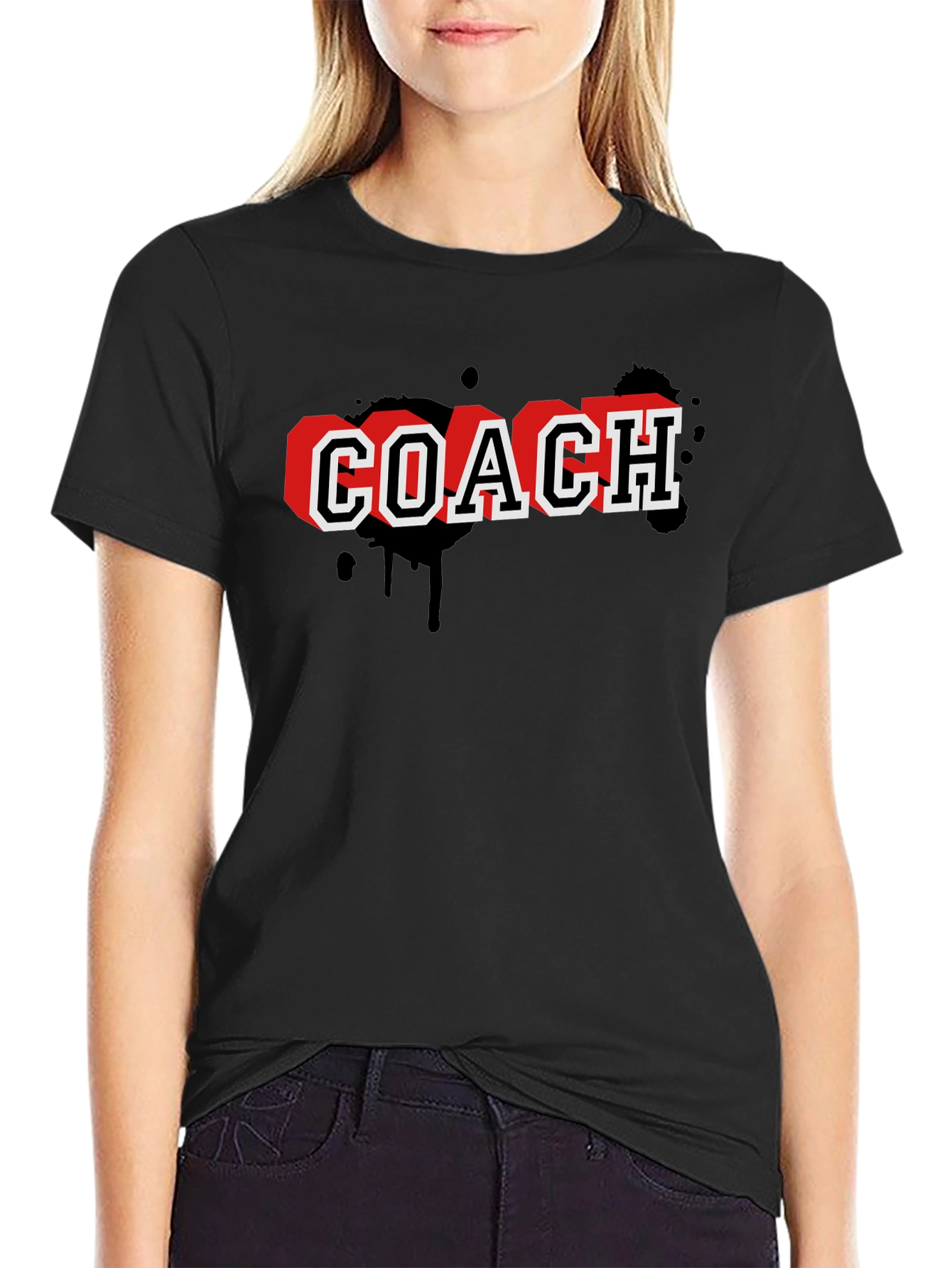 Coach Graphic T-Shirt - Black Cotton Tee