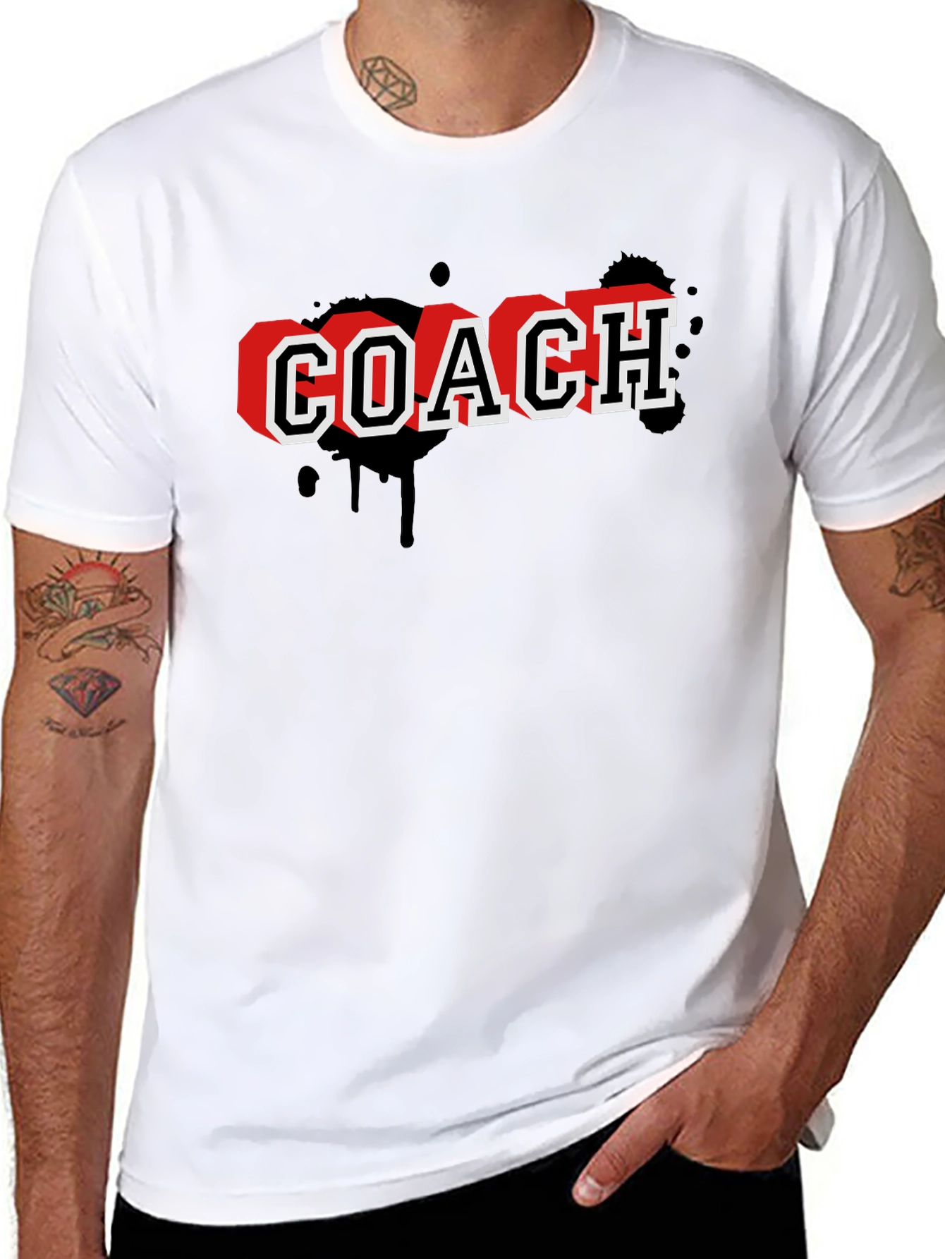 Coach Graphic T-Shirt - Black Cotton Tee