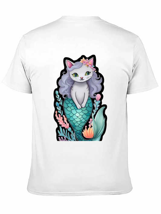 Cat Mermaid Graphic T-Shirt - Unique Novelty Tee