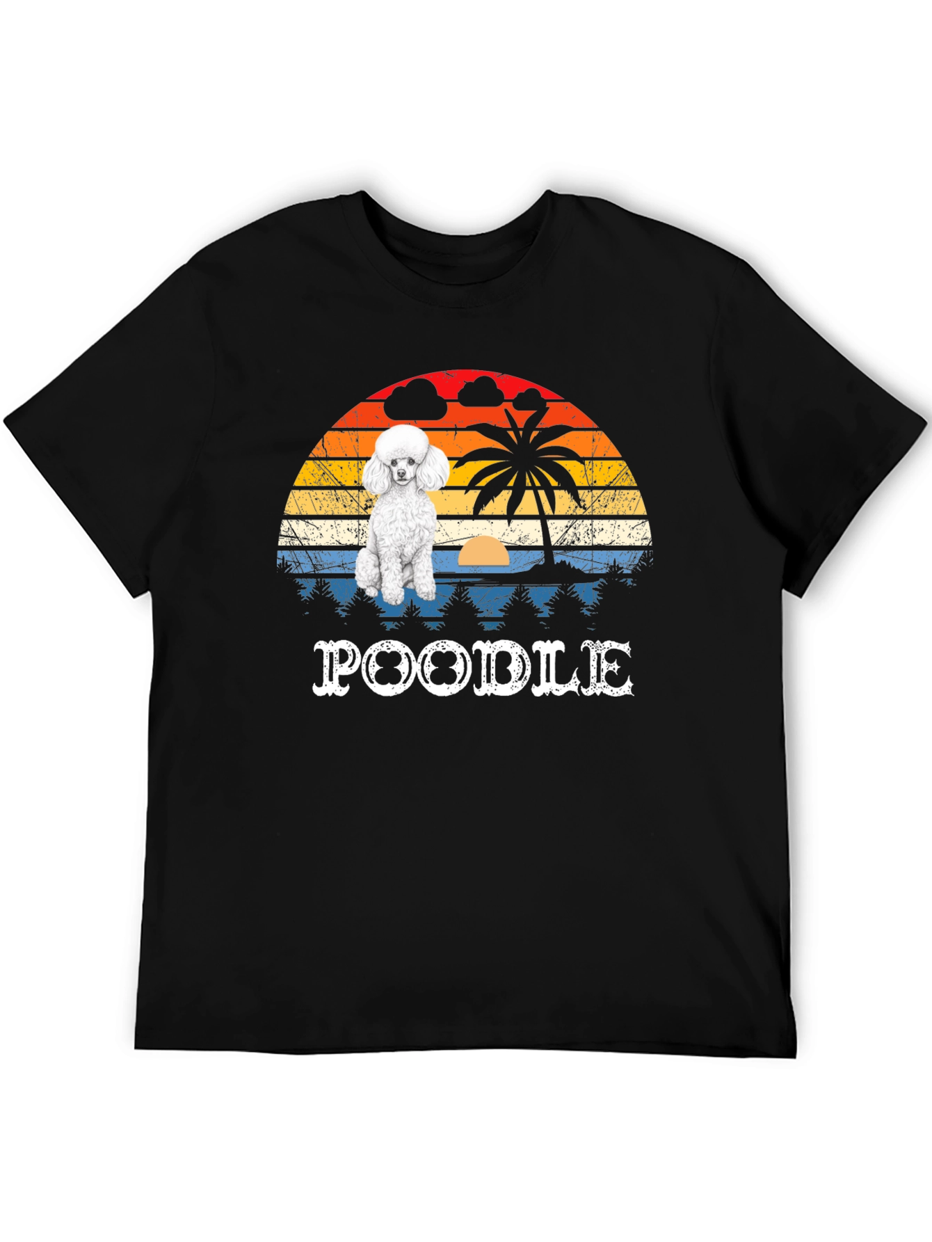 Retro Poodle Sunset Graphic Tee
