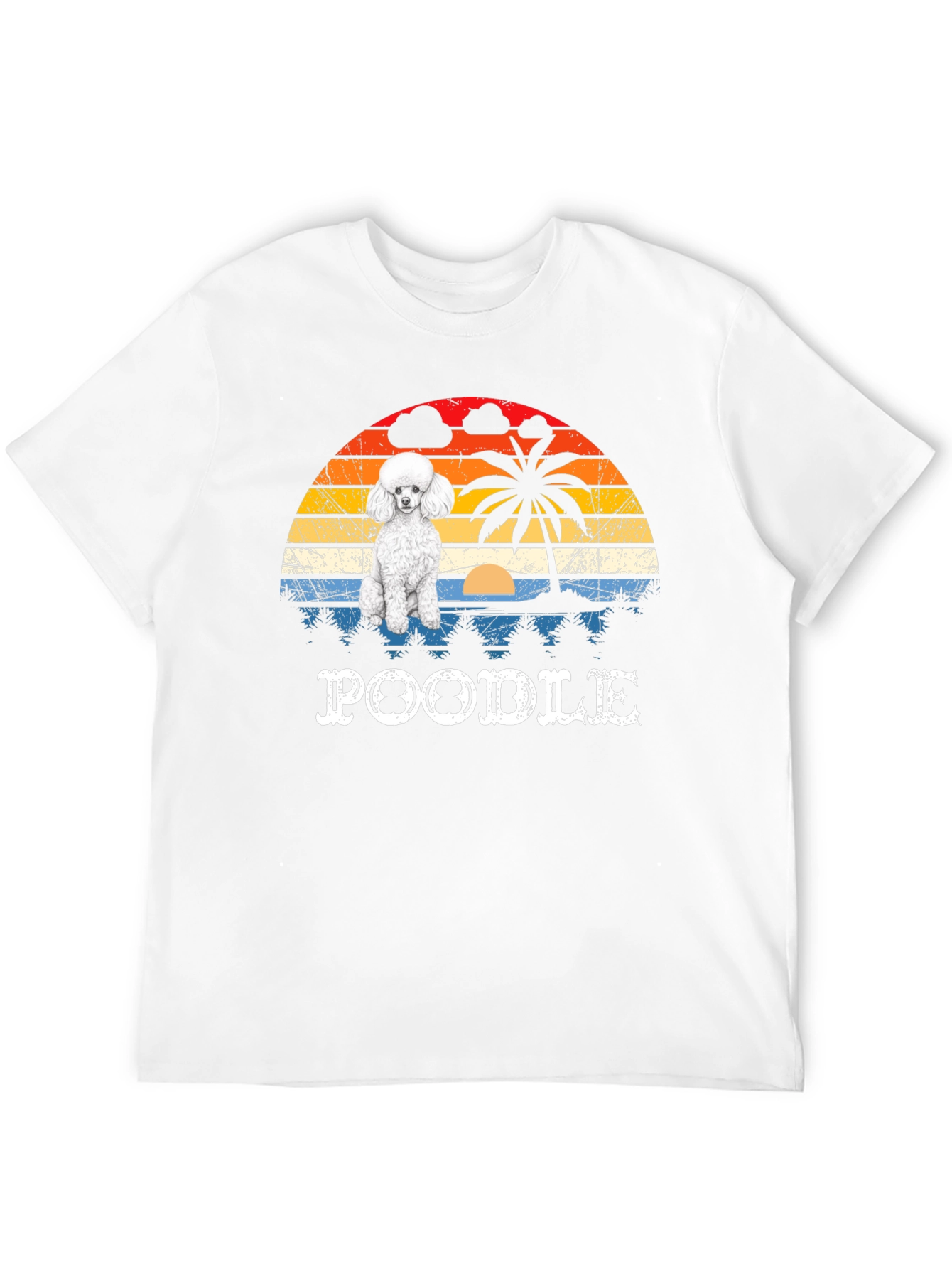 Retro Poodle Sunset Graphic Tee