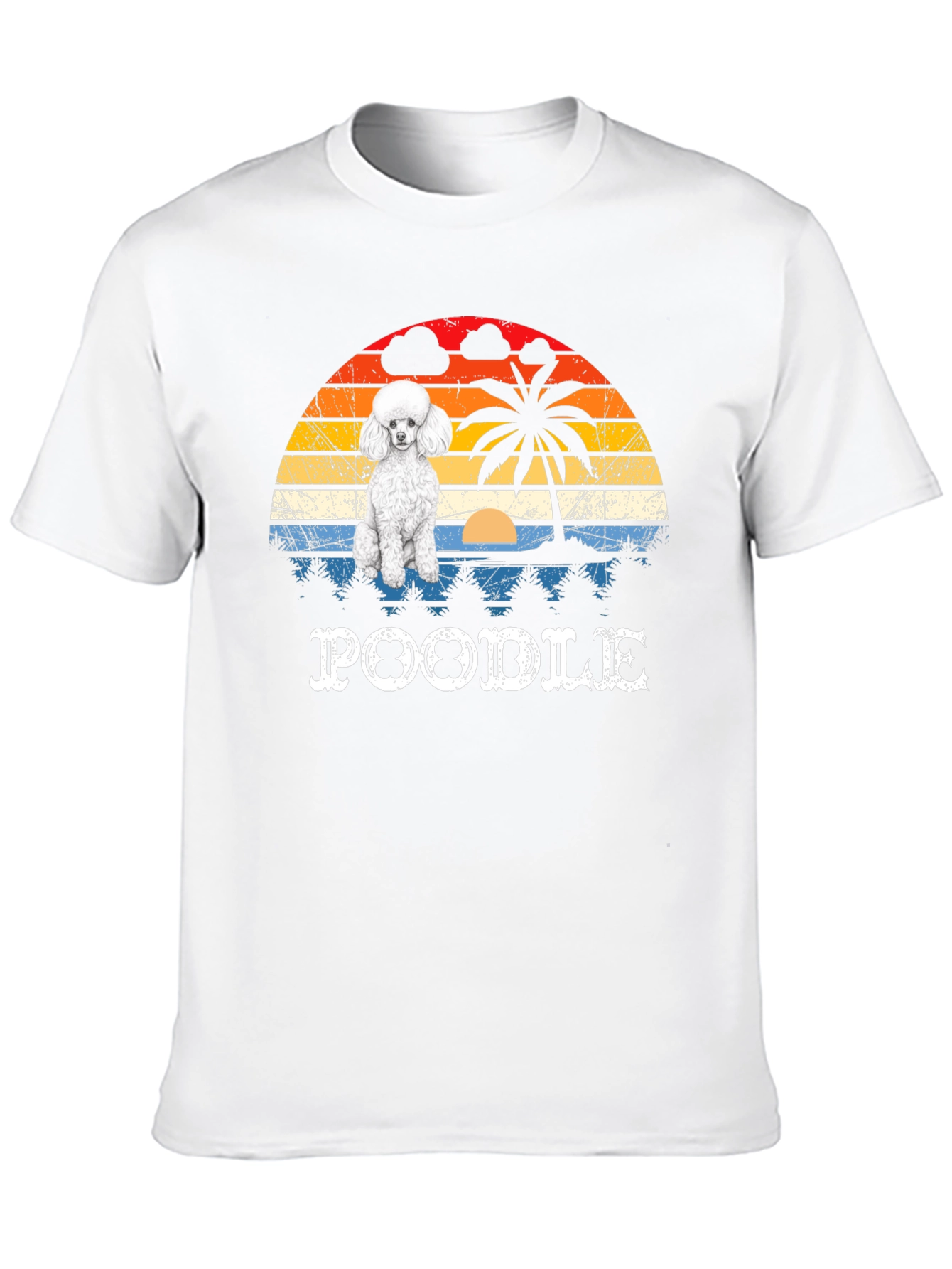 Retro Poodle Sunset Graphic Tee