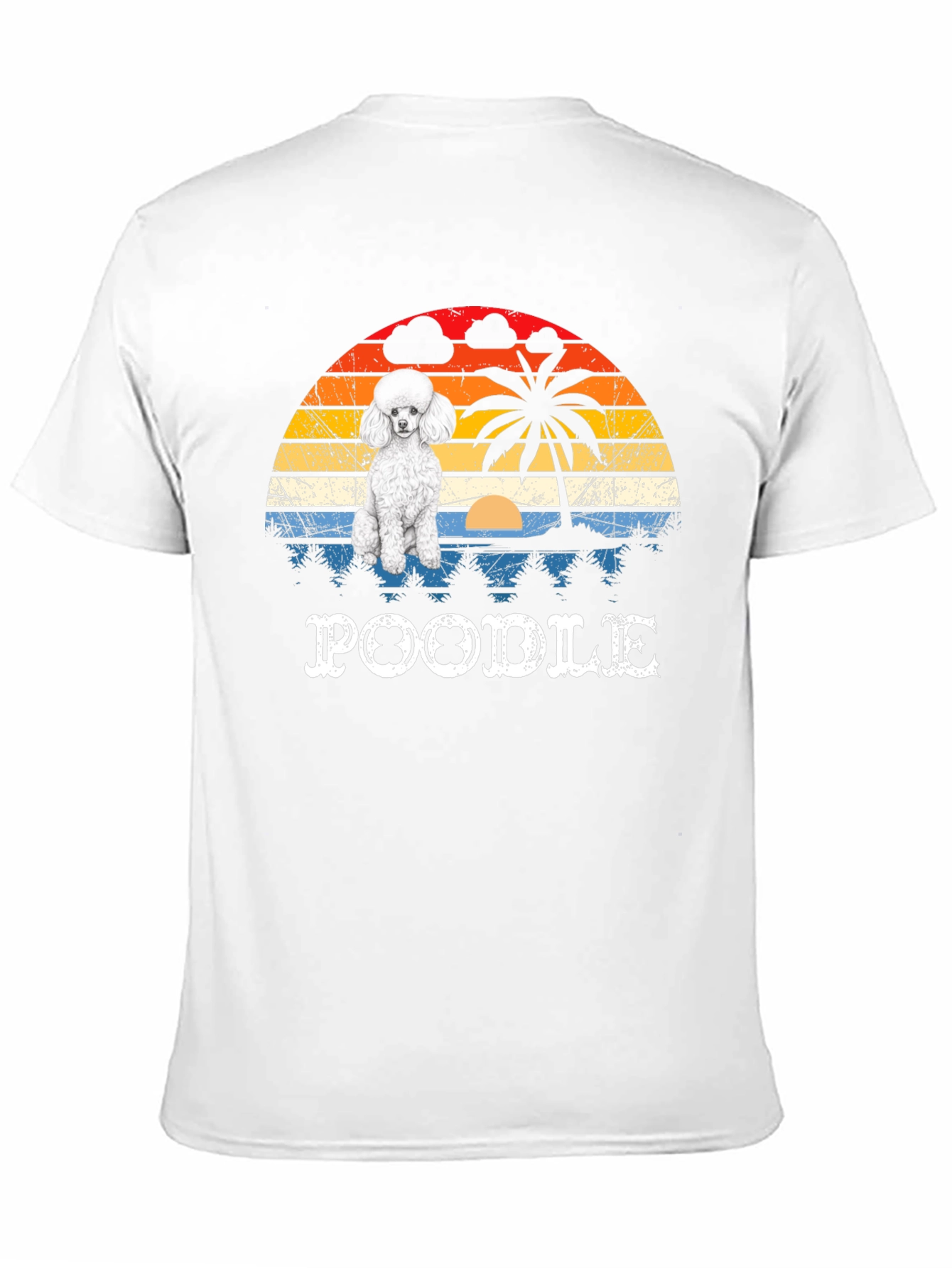Retro Poodle Sunset Graphic Tee