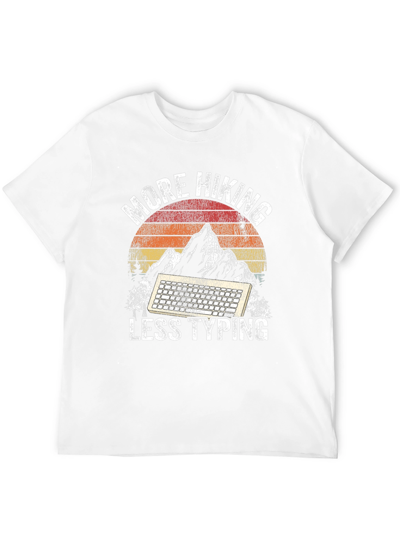 More Hiking Less Typing Graphic Tee
